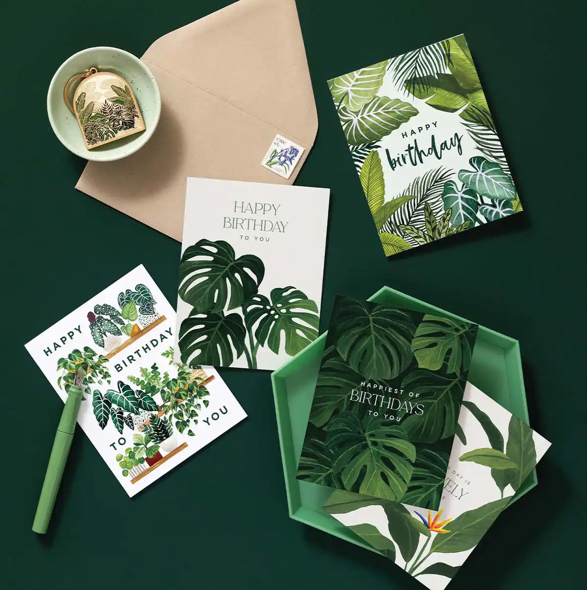 Monstera Happy Birthday Greeting Card