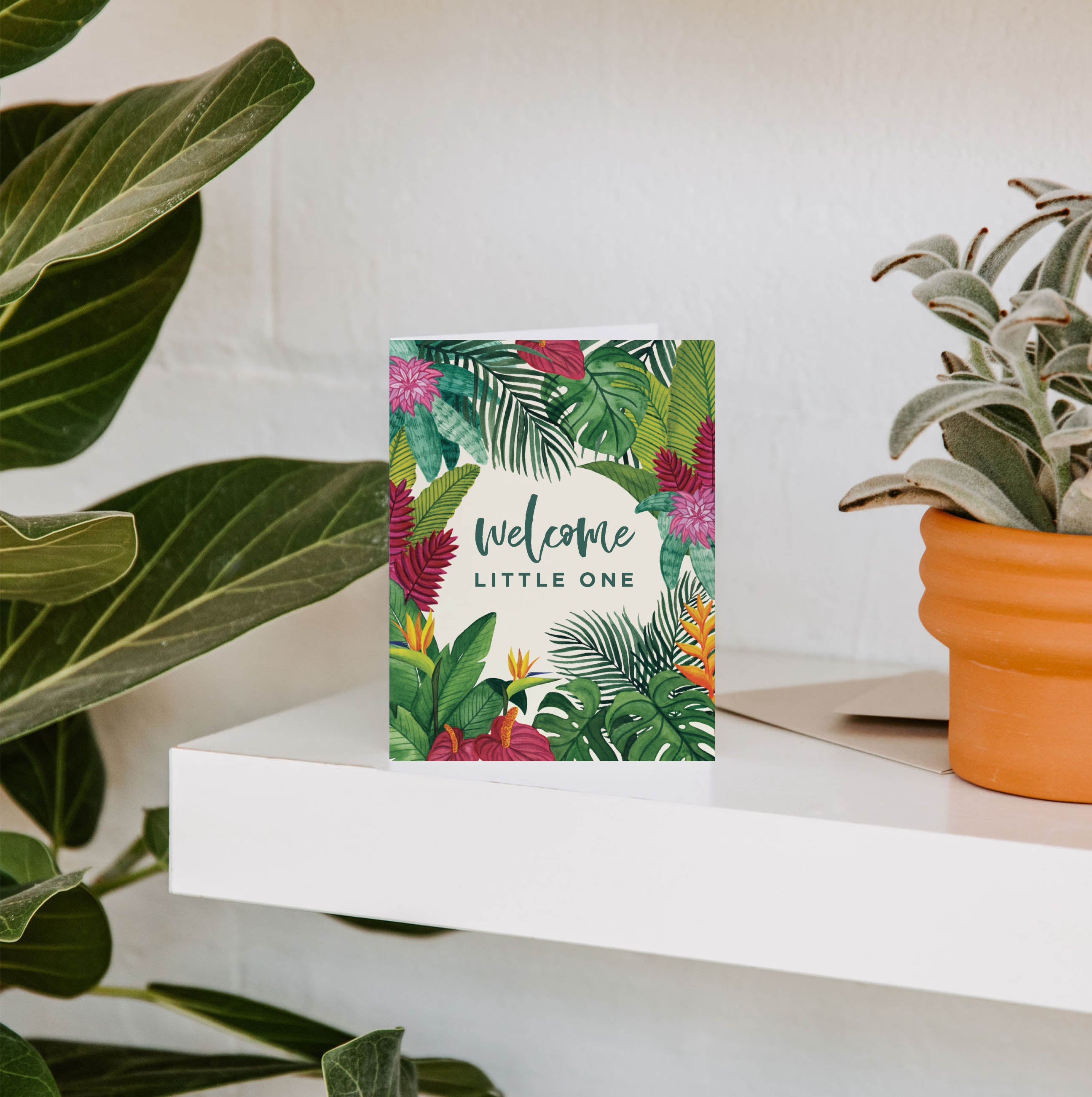 Flora Welcome Little One Greeting Card