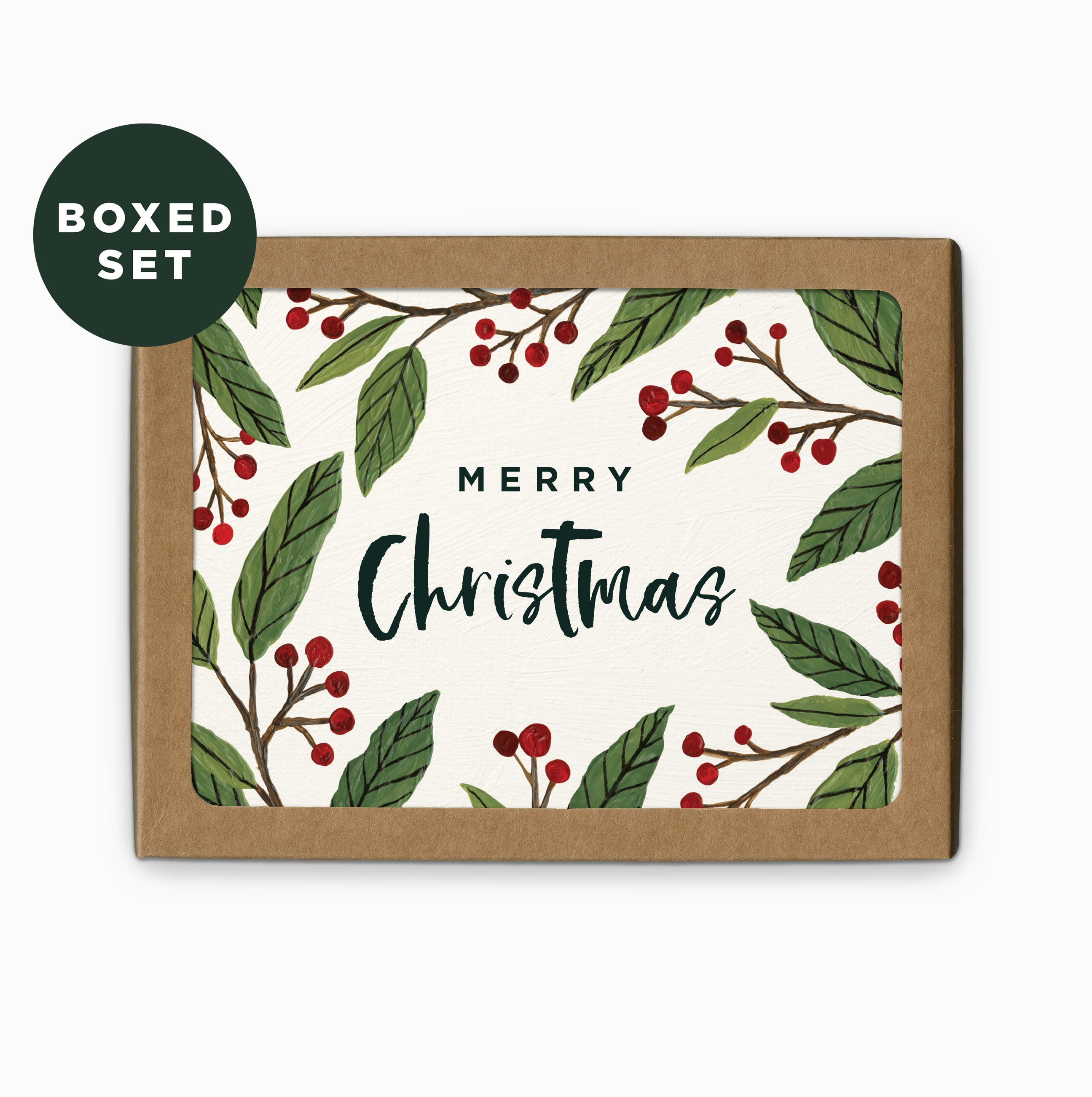 Winter Berry Merry Christmas Card | Boxed Set of 6