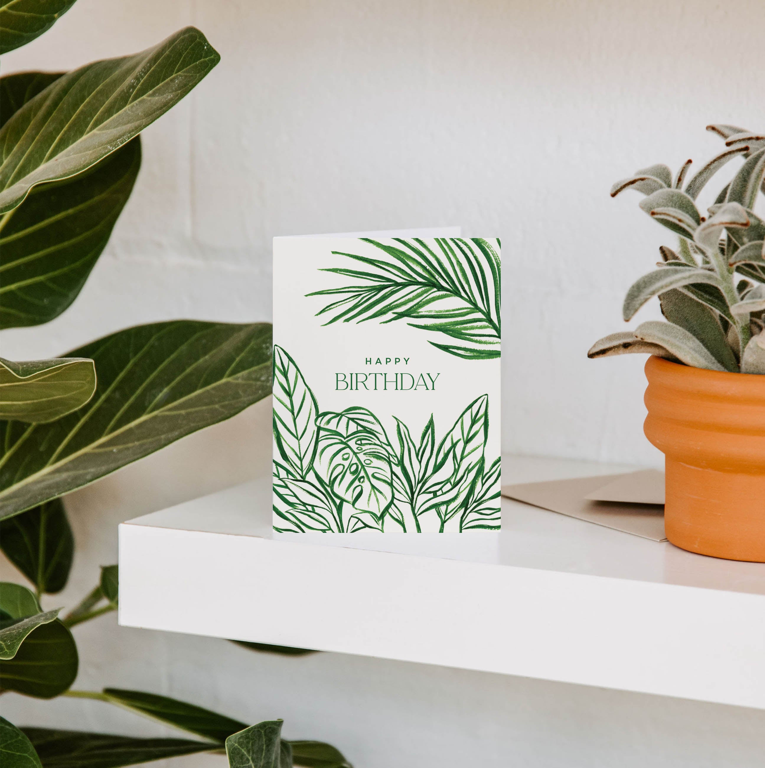 Brush Tropical Happy Birthday