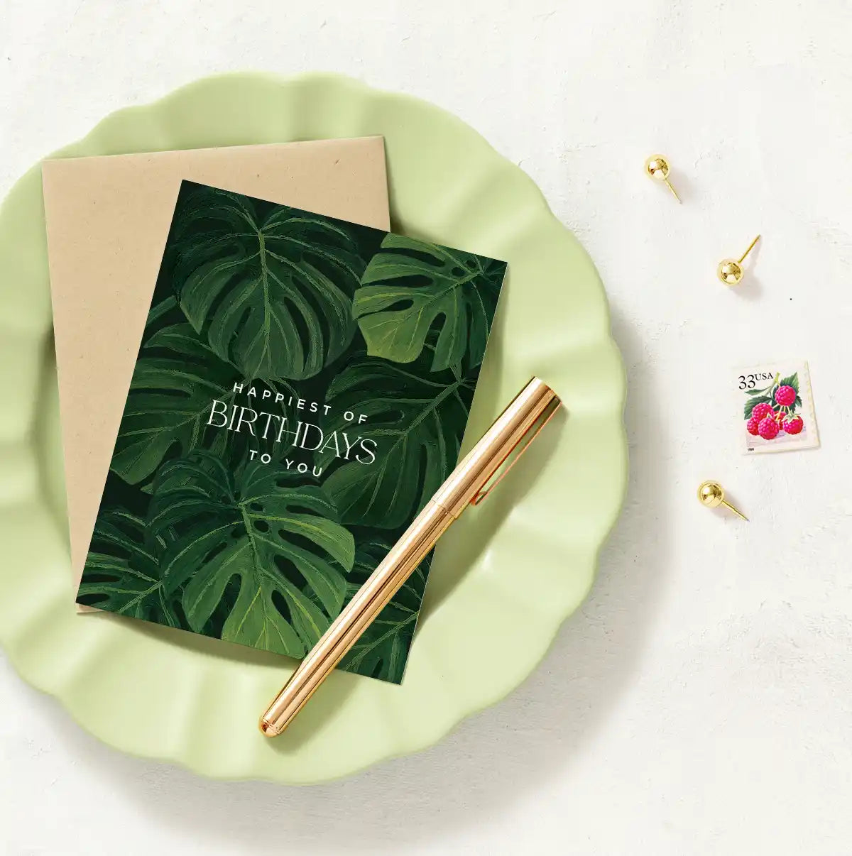 Lush Monstera Birthday Greeting Card