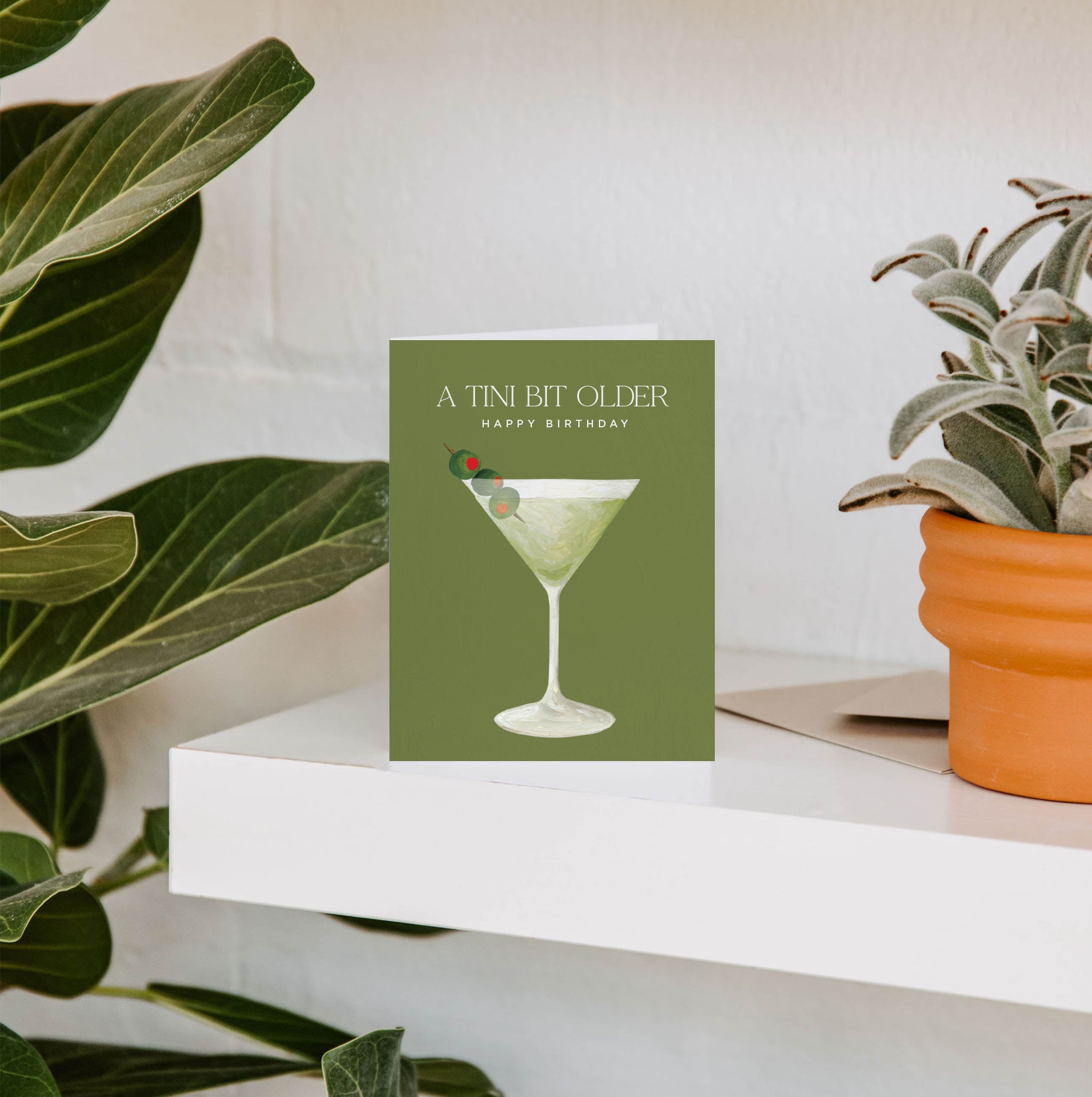 A Tini Bit Older Martini Birthday Greeting Card