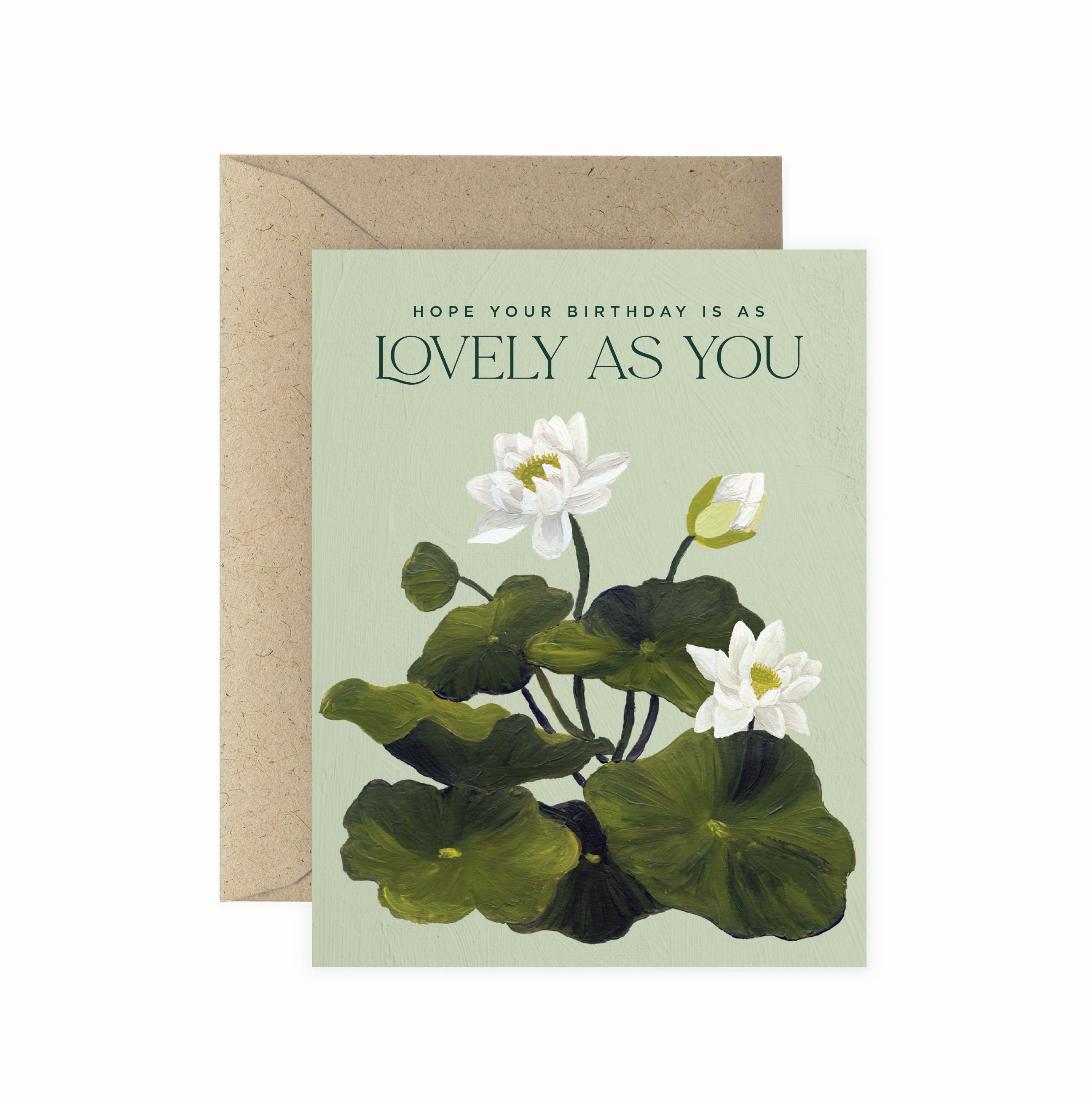 Lotus Blossom Birthday Greeting Card