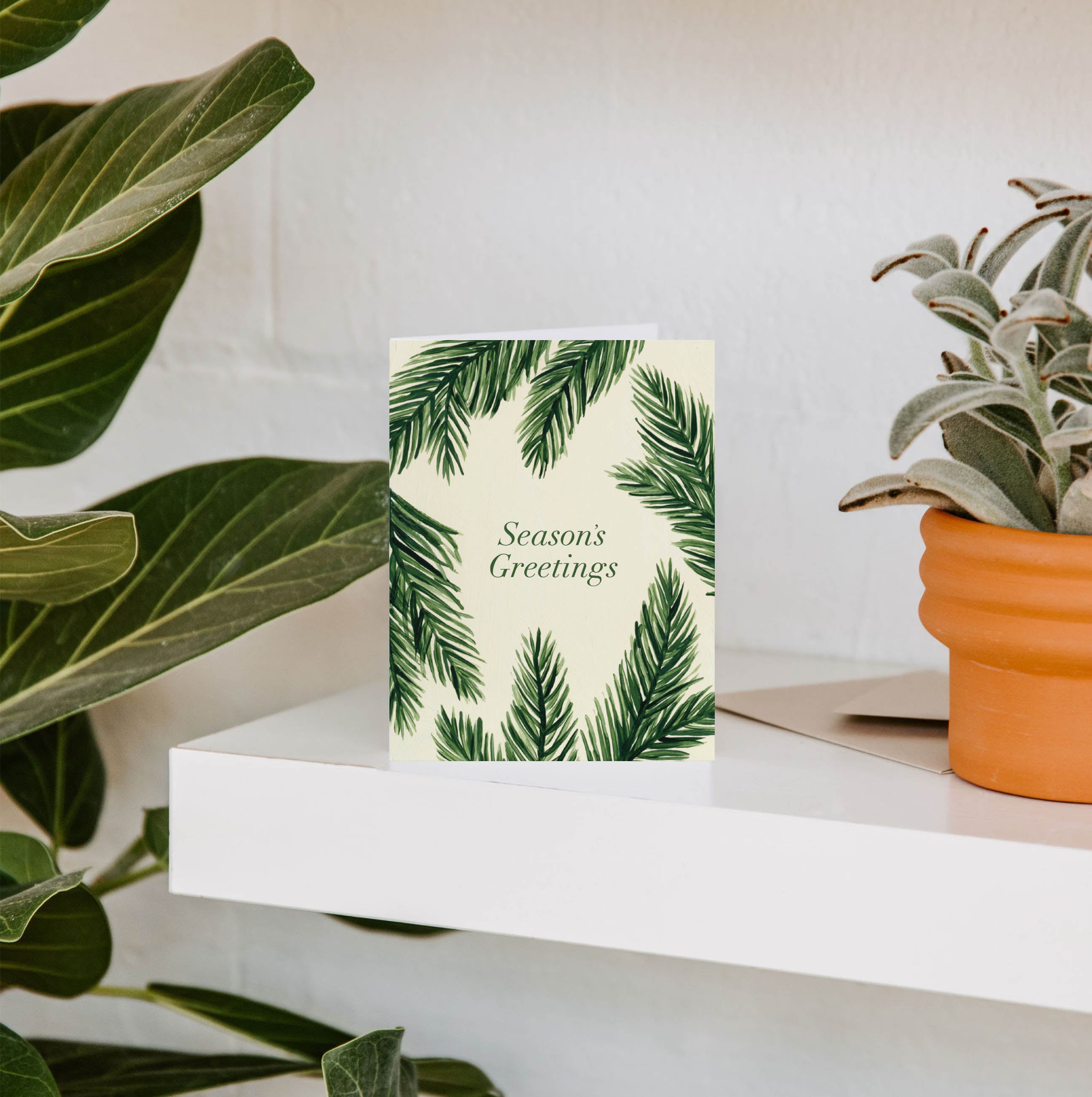 Winter Fir Season's Greetings Holiday Greeting Card