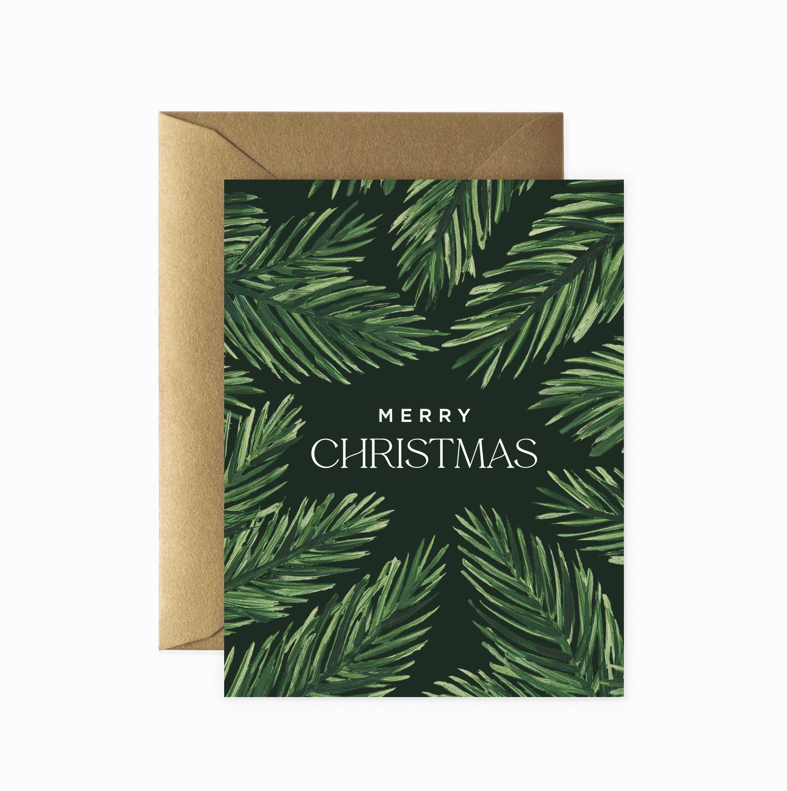 Merry Christmas Deep Winter Fir Greeting Card