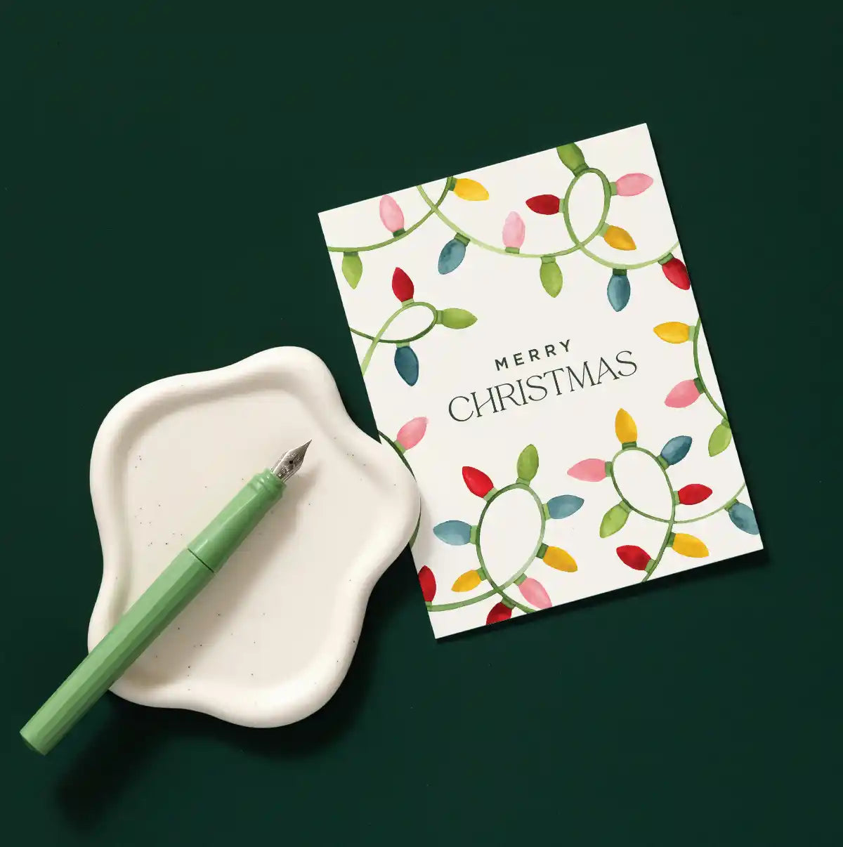 Merry Christmas String Lights Holiday Card