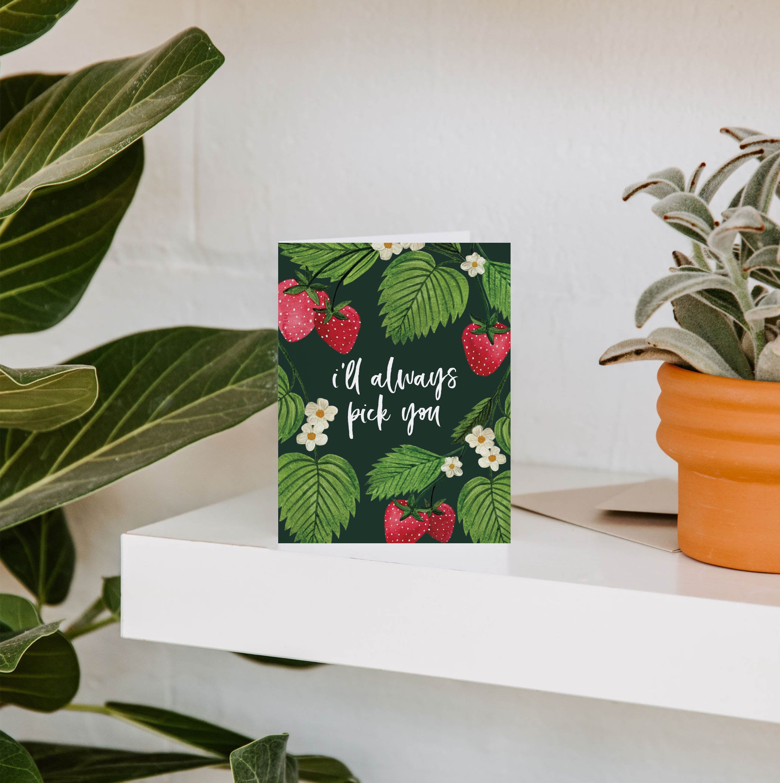 Pick You Strawberries Greeting Card