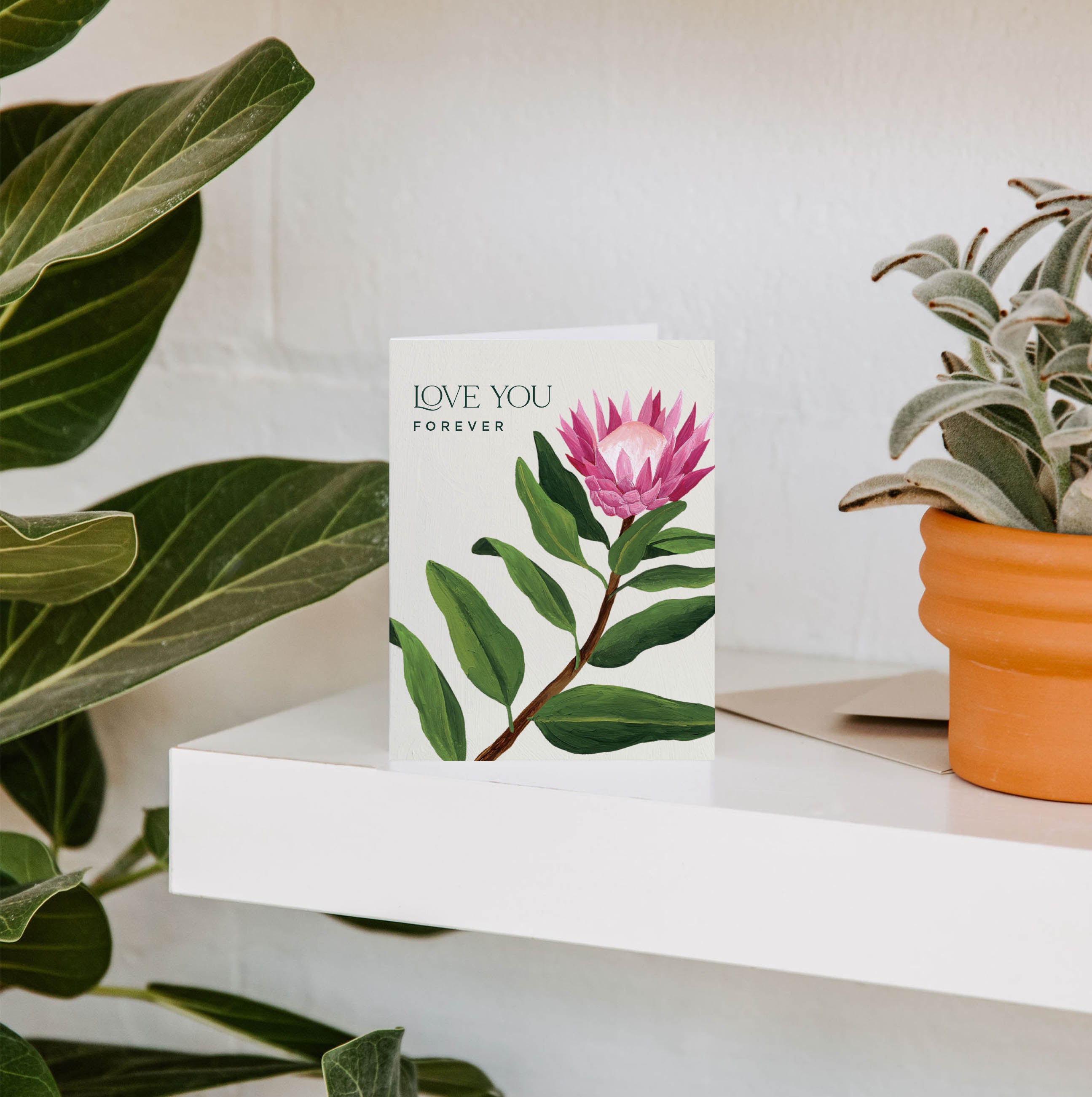 King Protea Forever Love Greeting Card