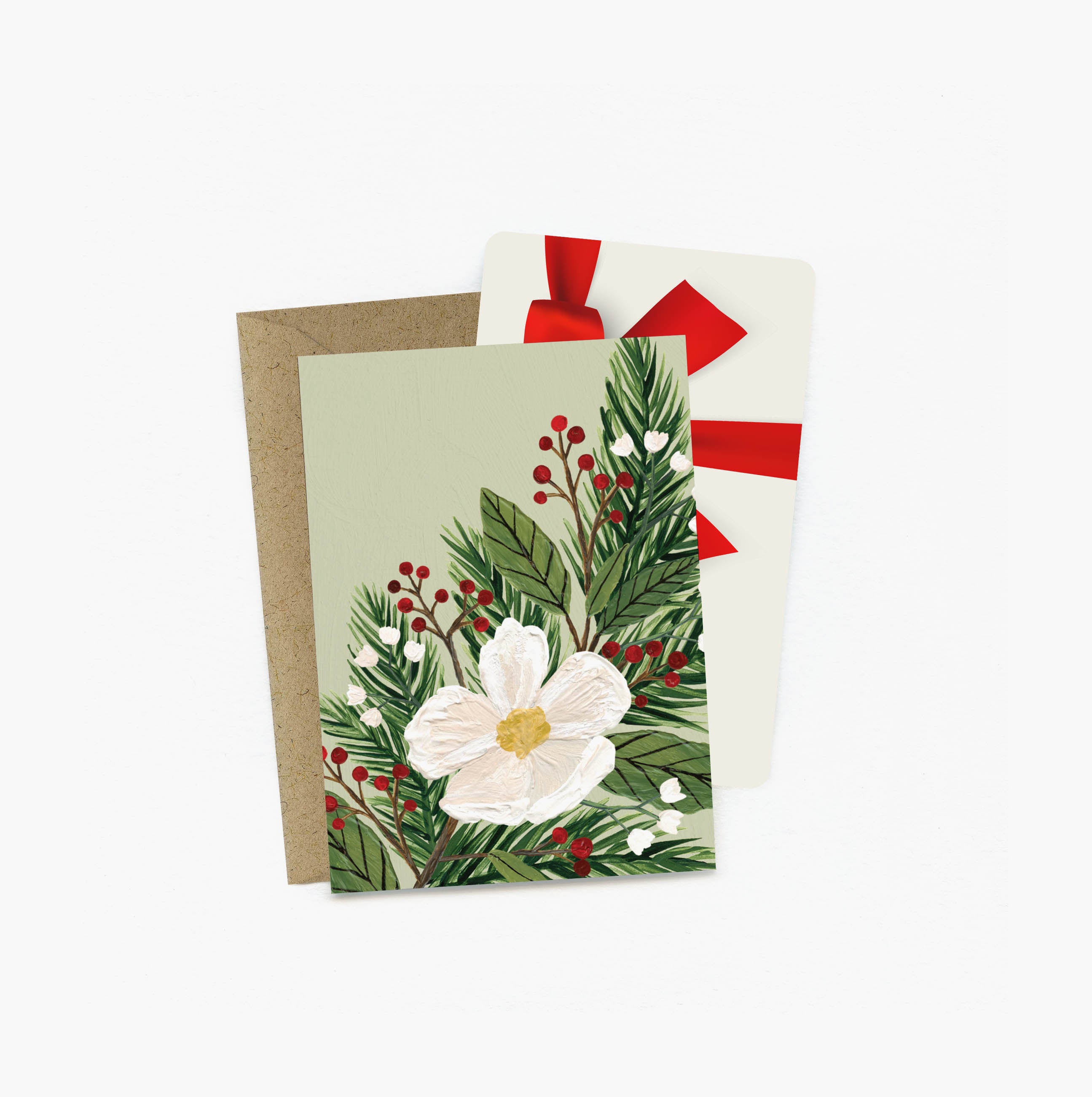Christmas Floral Mini Greeting Card