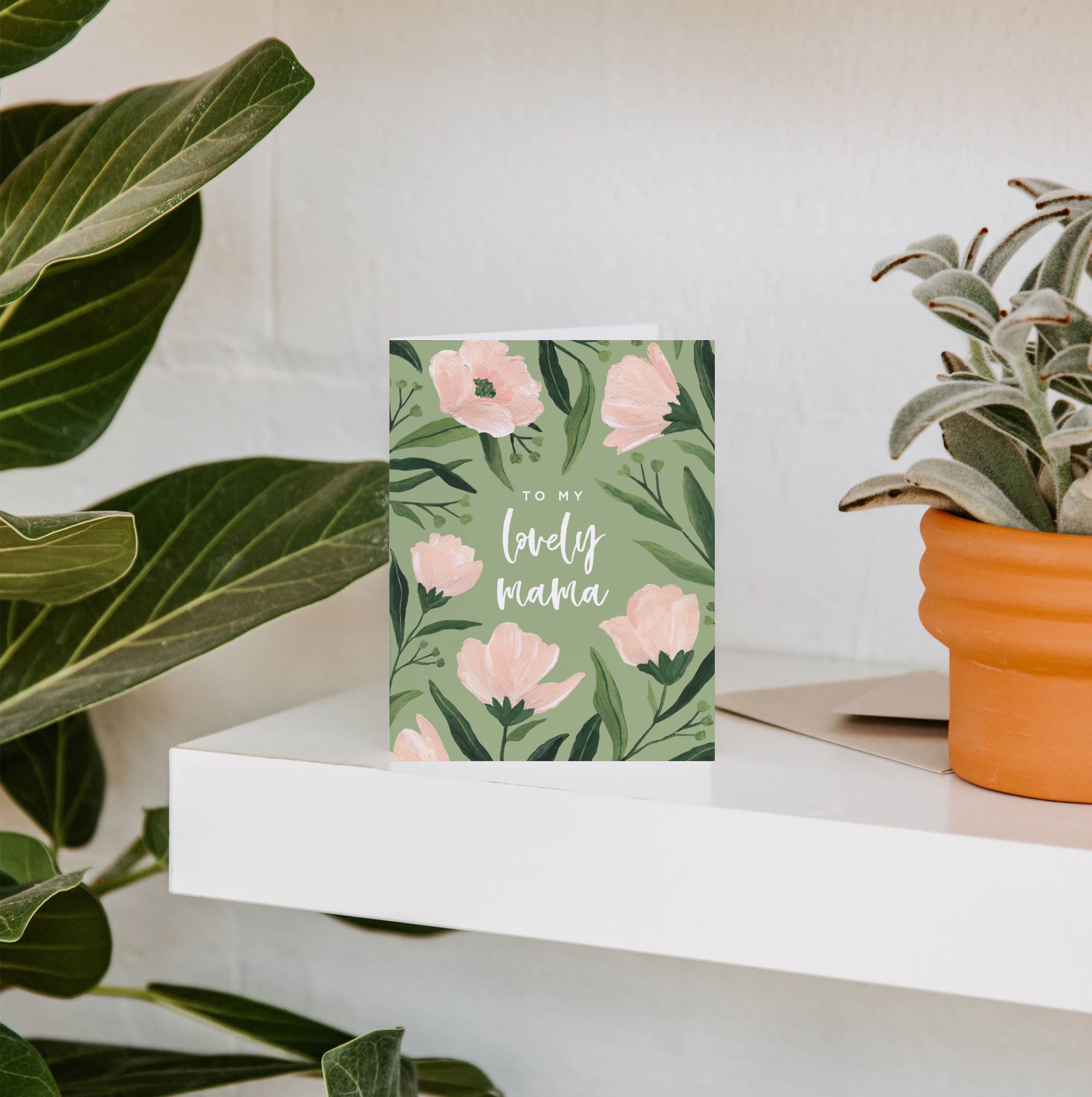 Lovely Mama Pink Floral Greeting Card