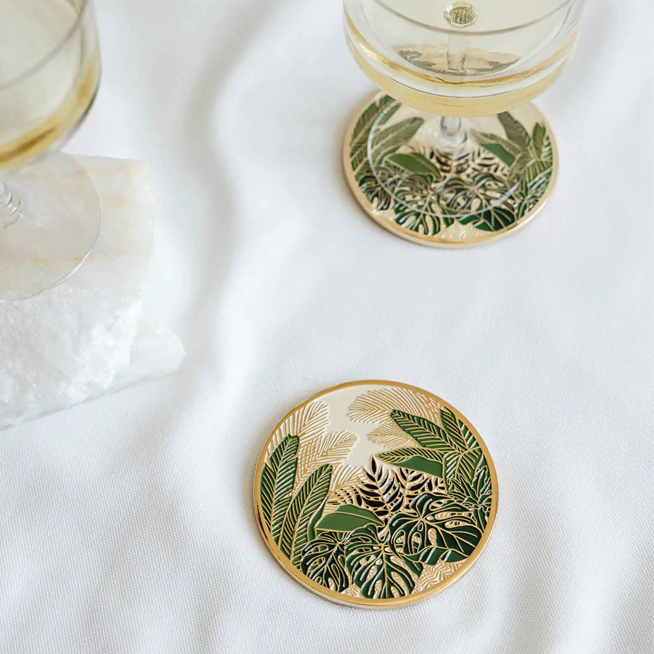 Tropical Conservatory Gold Drink Coasters