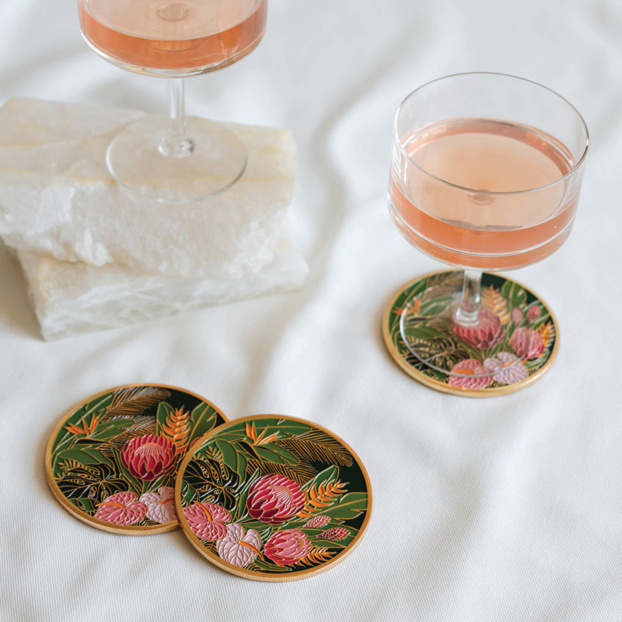 Tropical Floral Luxe Coaster