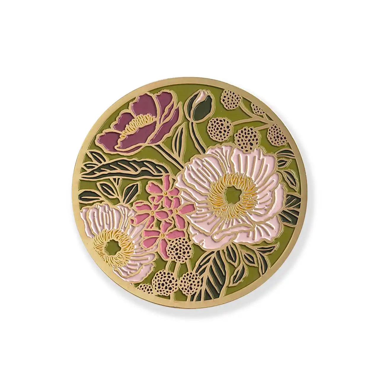 Blush Flora Gold Drink Coasters