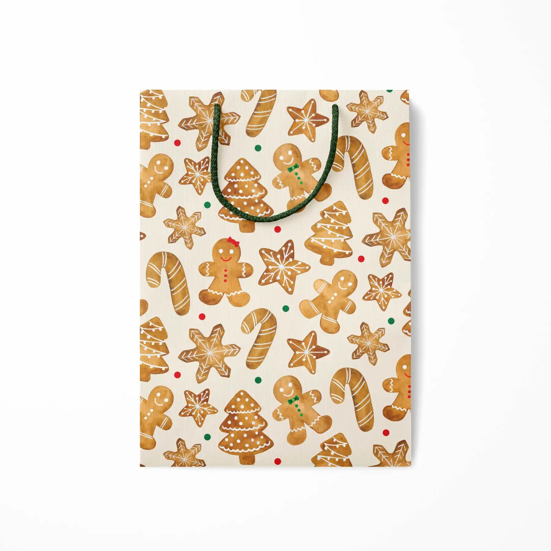 Gingerbread Cookies Holiday Gift Bag — Gift Bag, christmas gift, Christmas gift bag, christmas present, gingerbread cookie by Paper Anchor Co.