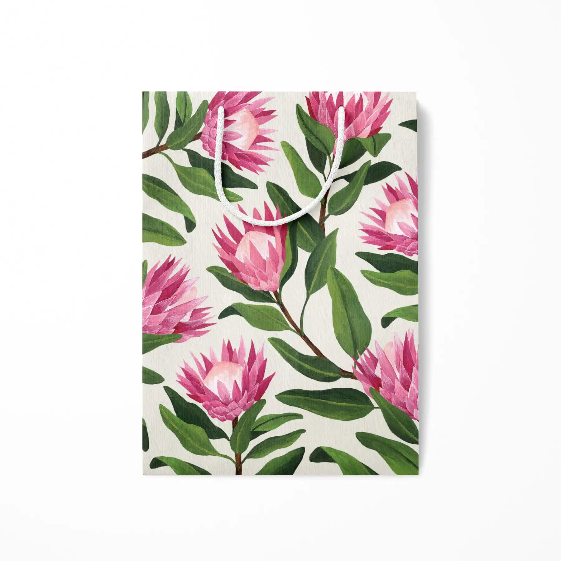 King Protea Floral Gift Bag — Gift Bag, baby shower gift, birthday gift, birthday present, bridal shower gift by Paper Anchor Co.