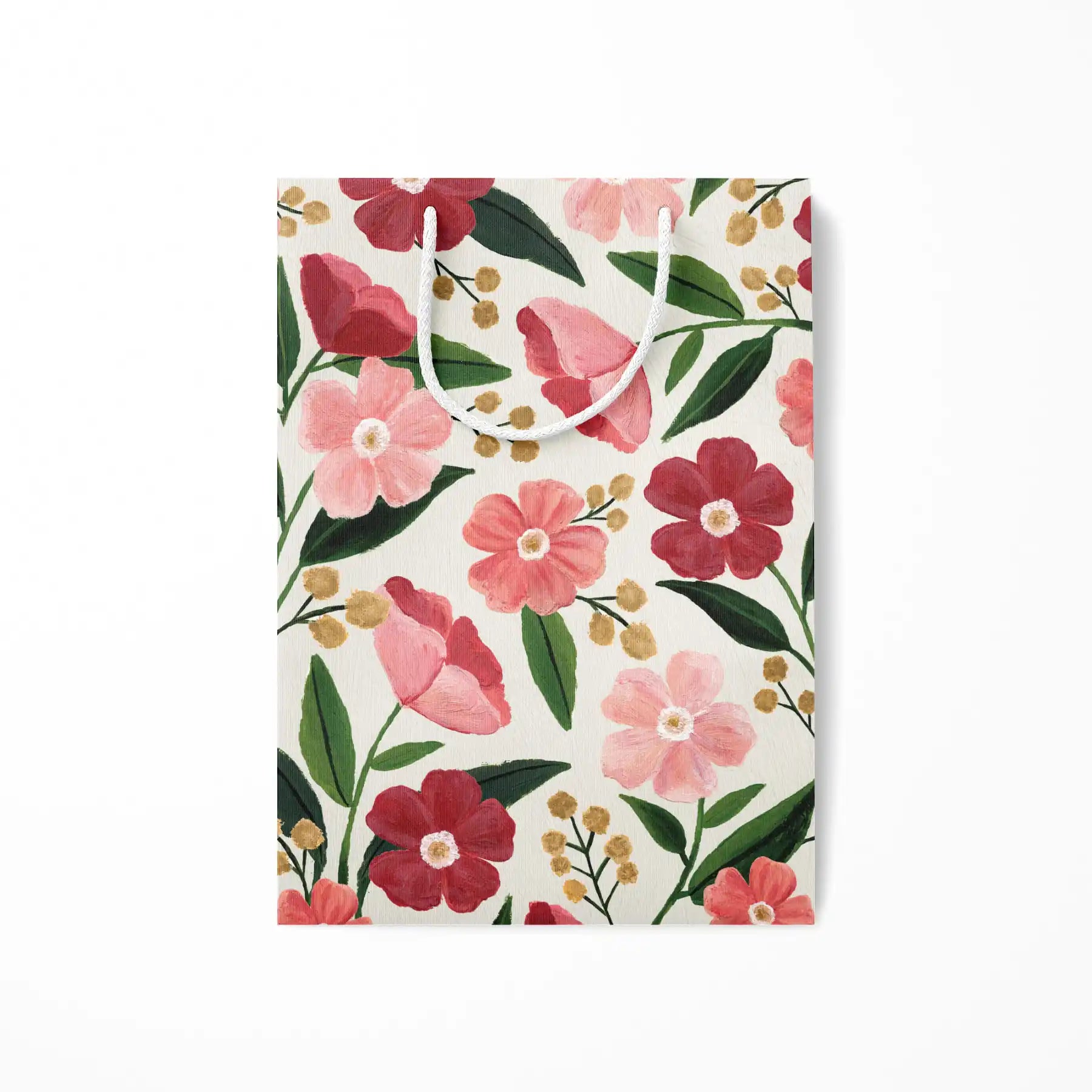 Blush Poppy Floral Gift Bag — Gift Bag, baby shower gift, birthday gift, birthday present, bridal shower gift by Paper Anchor Co.