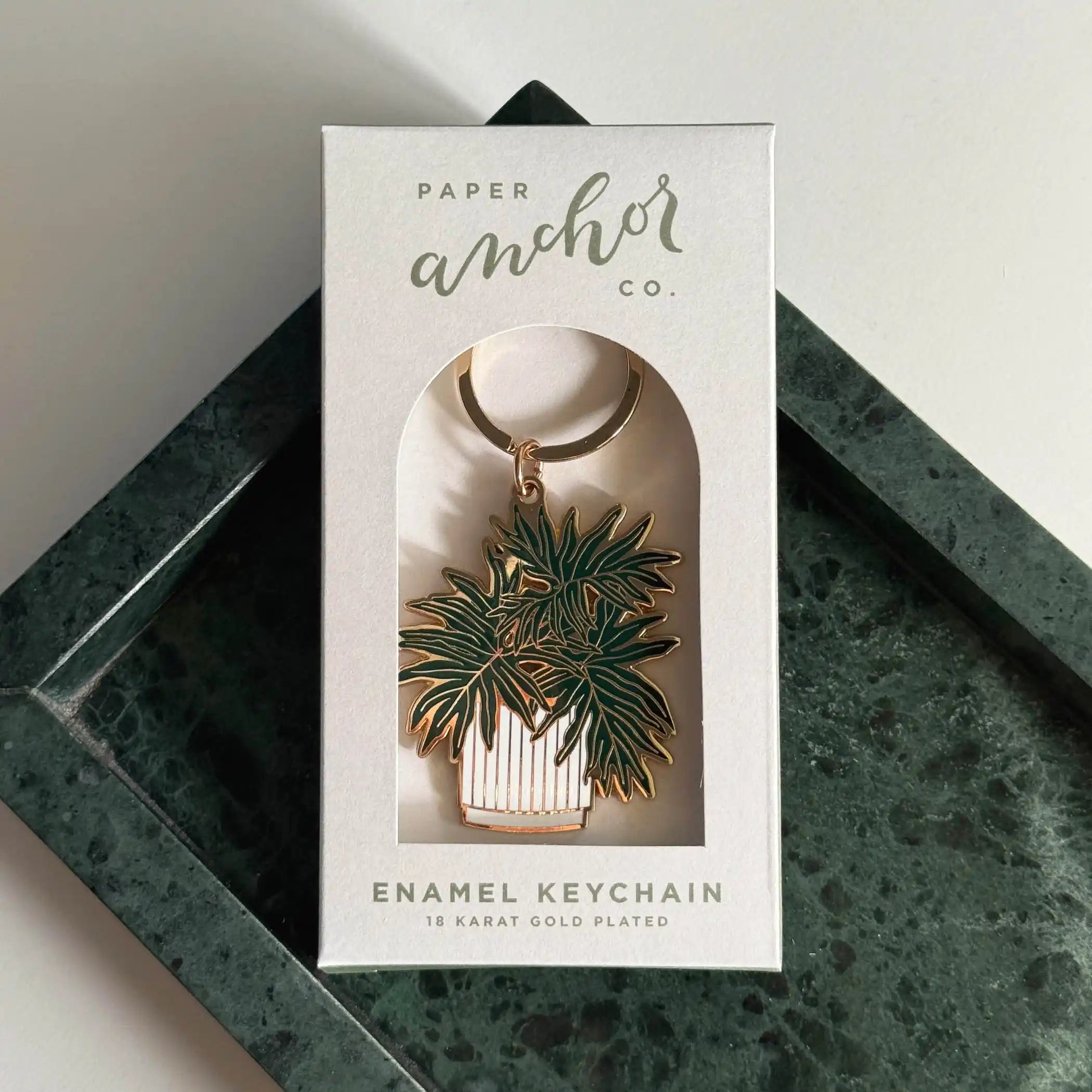 Split-Leaf Philodendron Plant Keychain — Enamel Keychain, philodendron, Philodendron Leaf, philodendron plant, philodendron selloum by Paper Anchor Co.