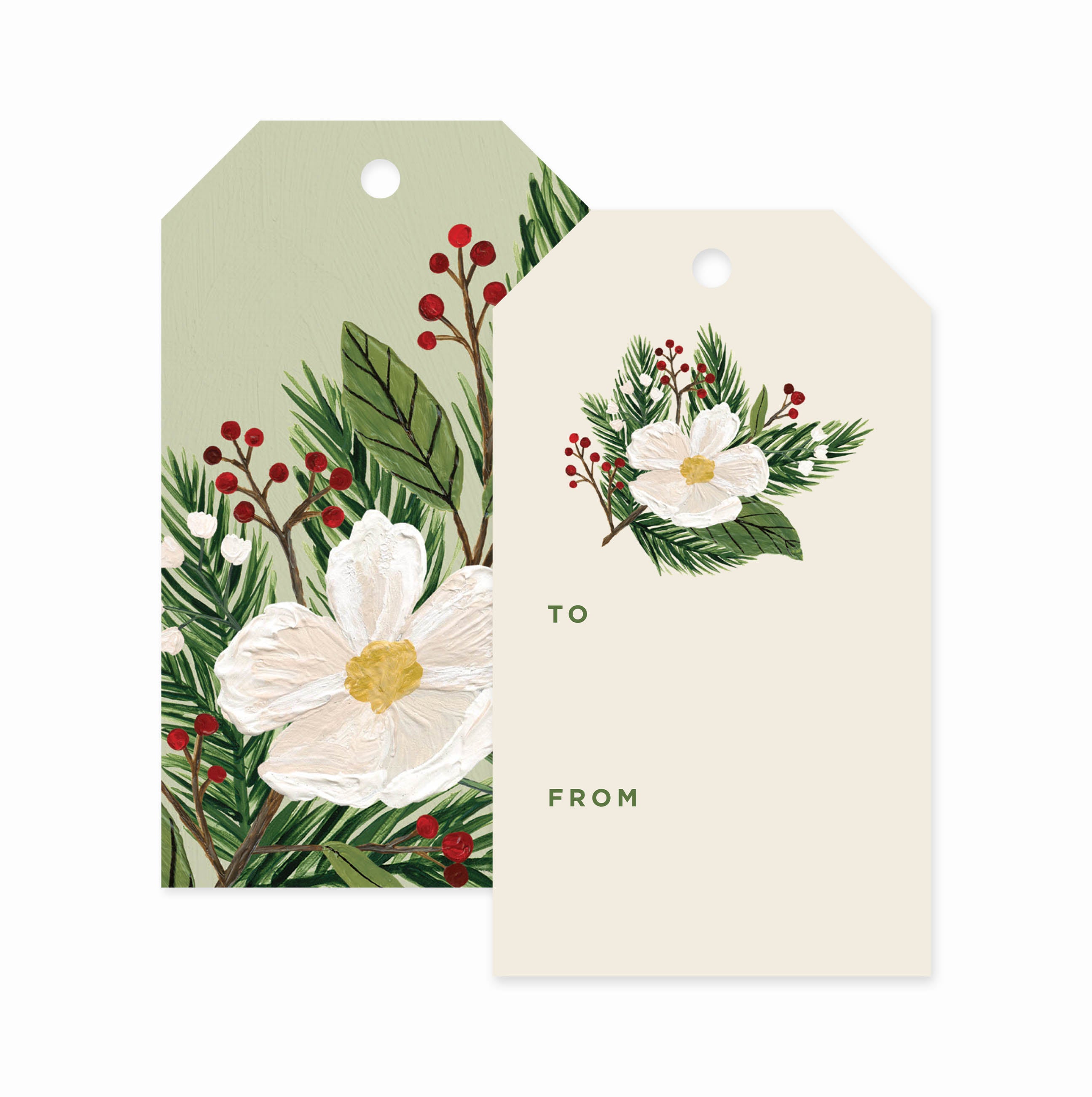 Christmas Floral Gift Tags | Pack of 8