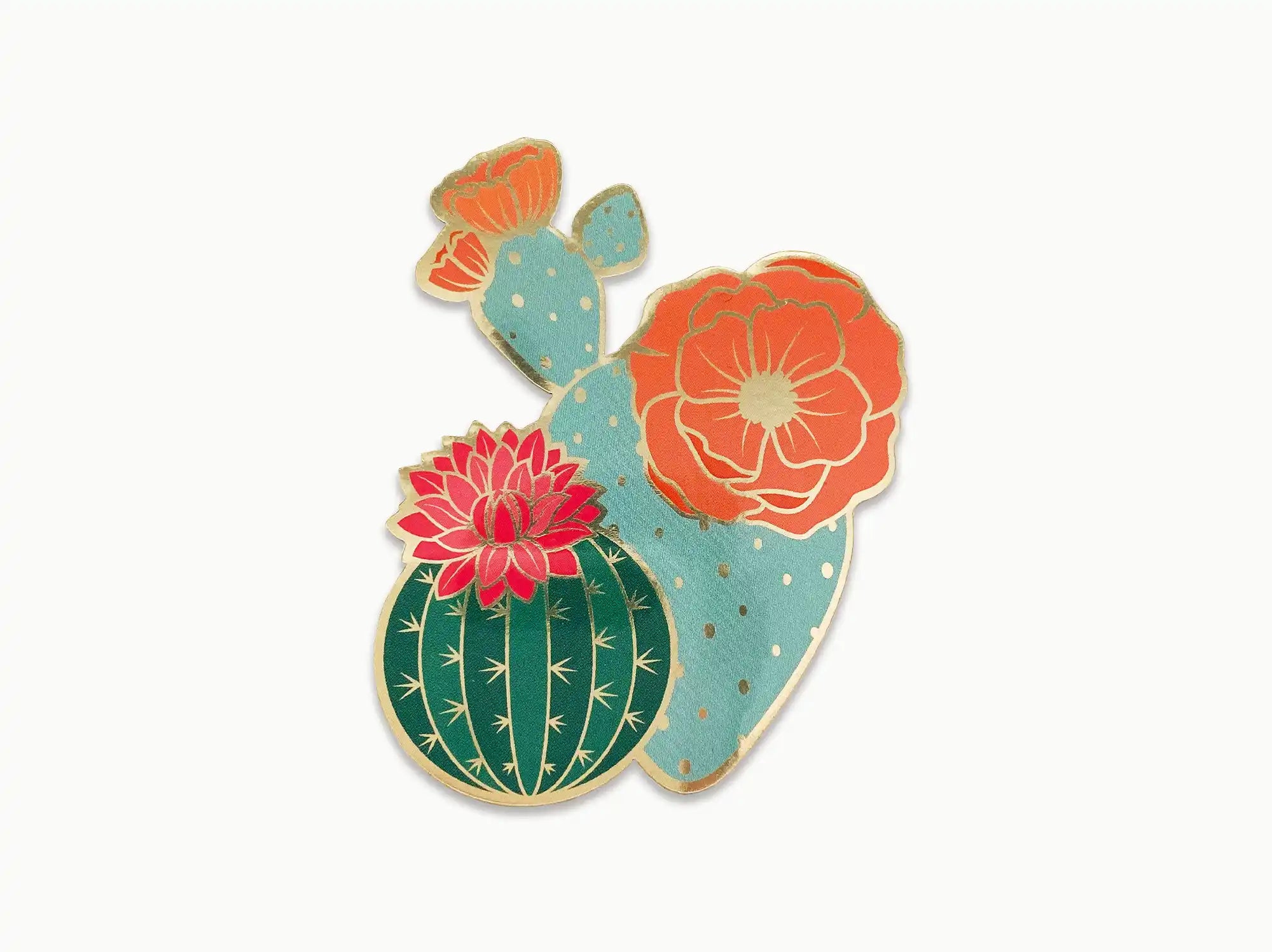Blooming Cacti Sticker — Sticker, blooming cactus, blooming cactus sticker, cactus, cactus sticker by Paper Anchor Co.