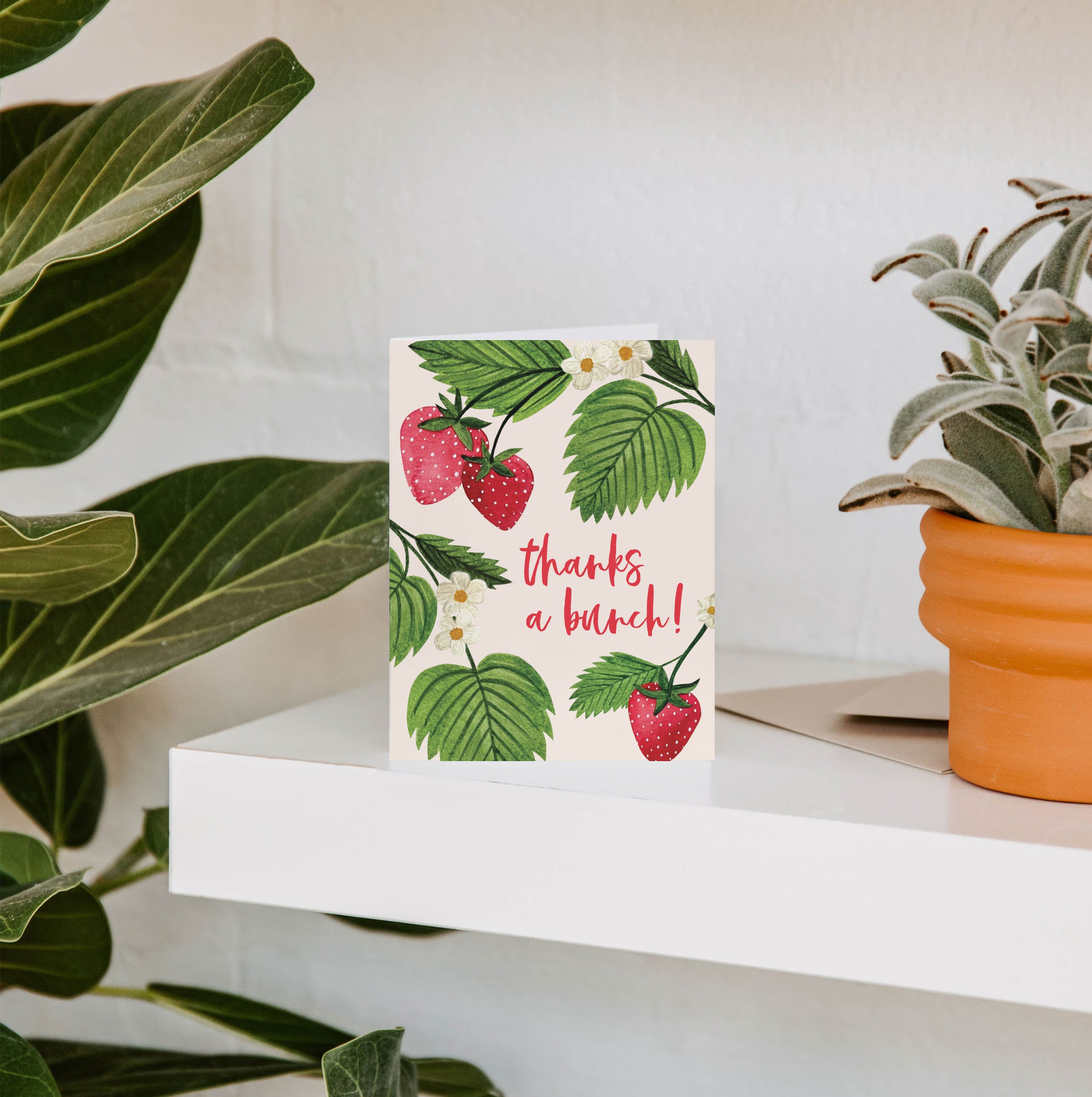 Strawberry Thanks a Bunch Greeting Card