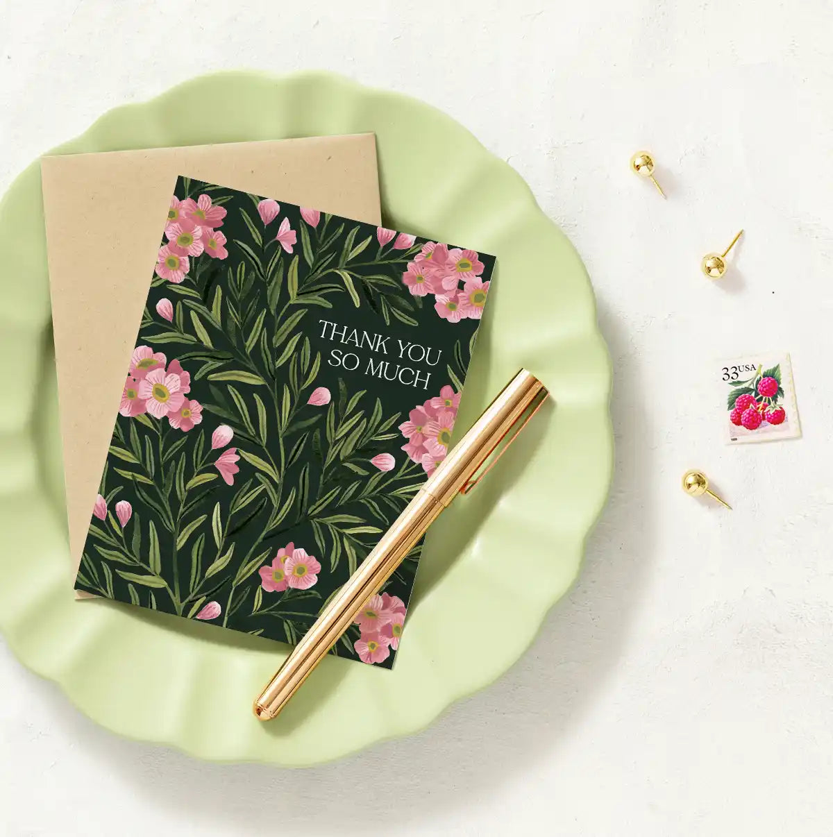 Waxflower Thank You Greeting Card