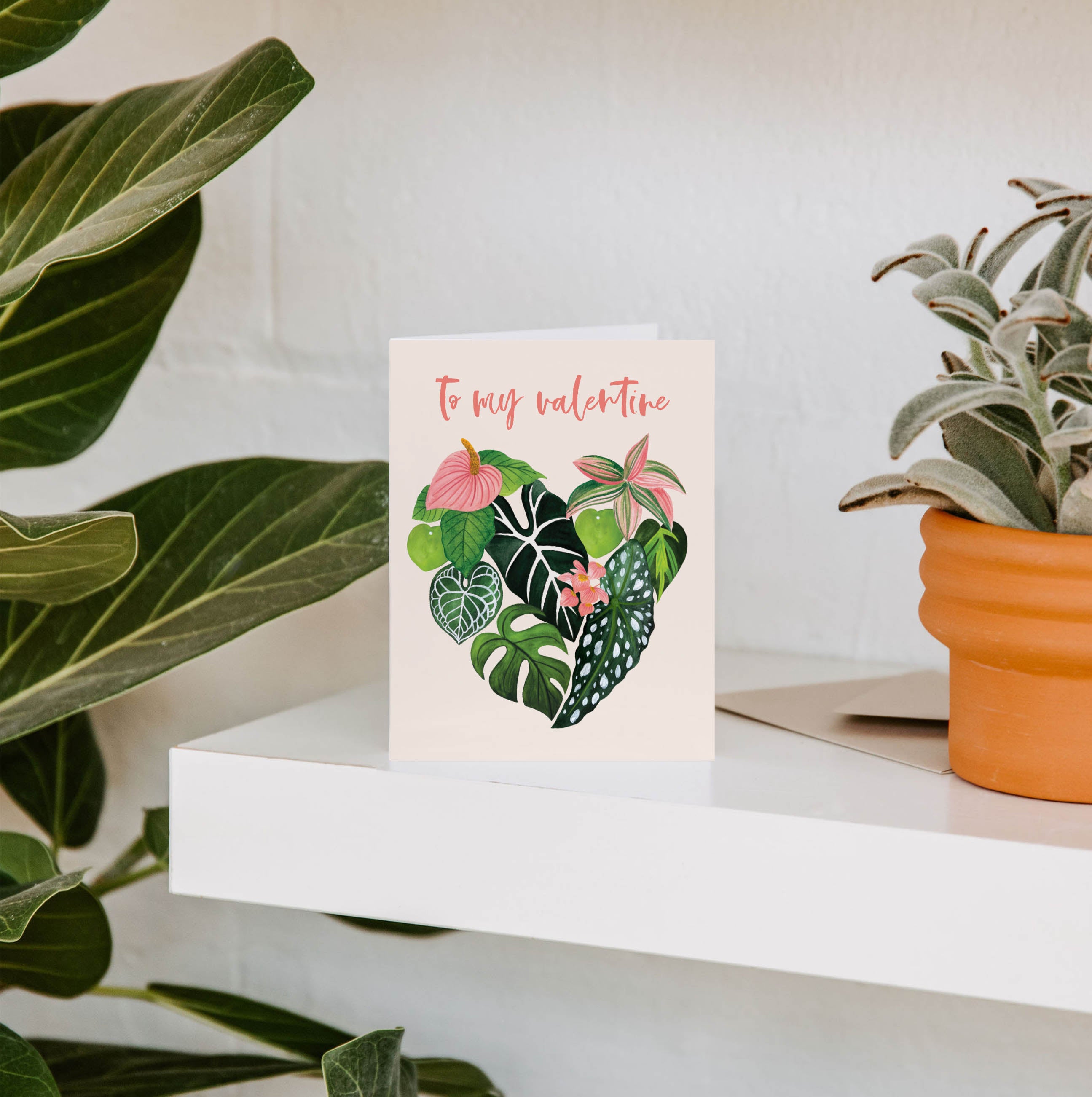 To My Valentine Plant Heart Greeting Card
