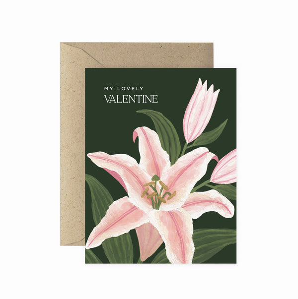 Lily Valentine Greeting Card