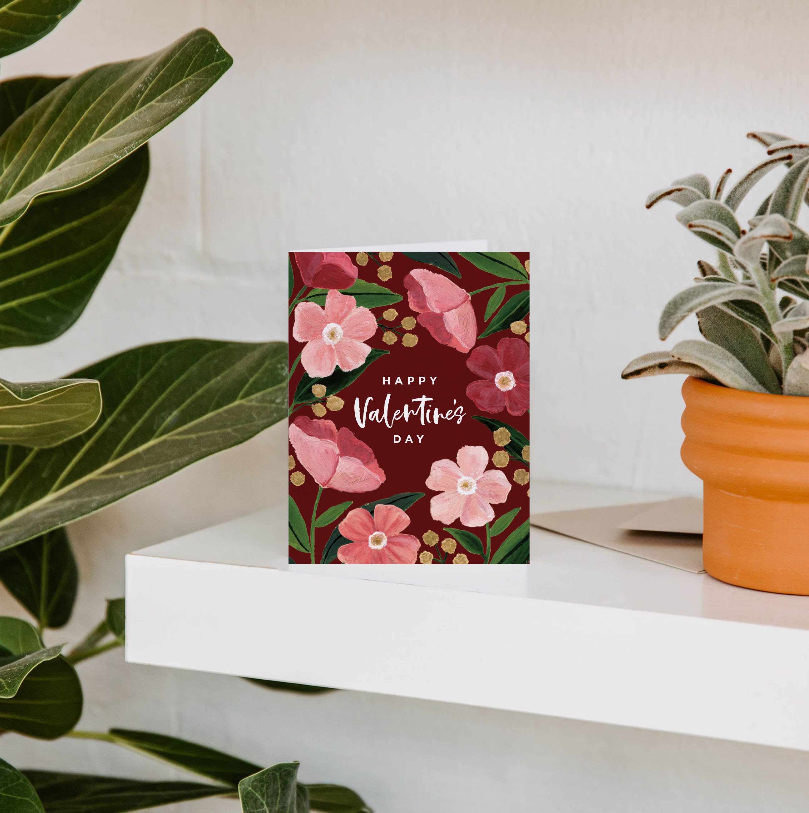 Dark Poppy Valentine's Day Greeting Card