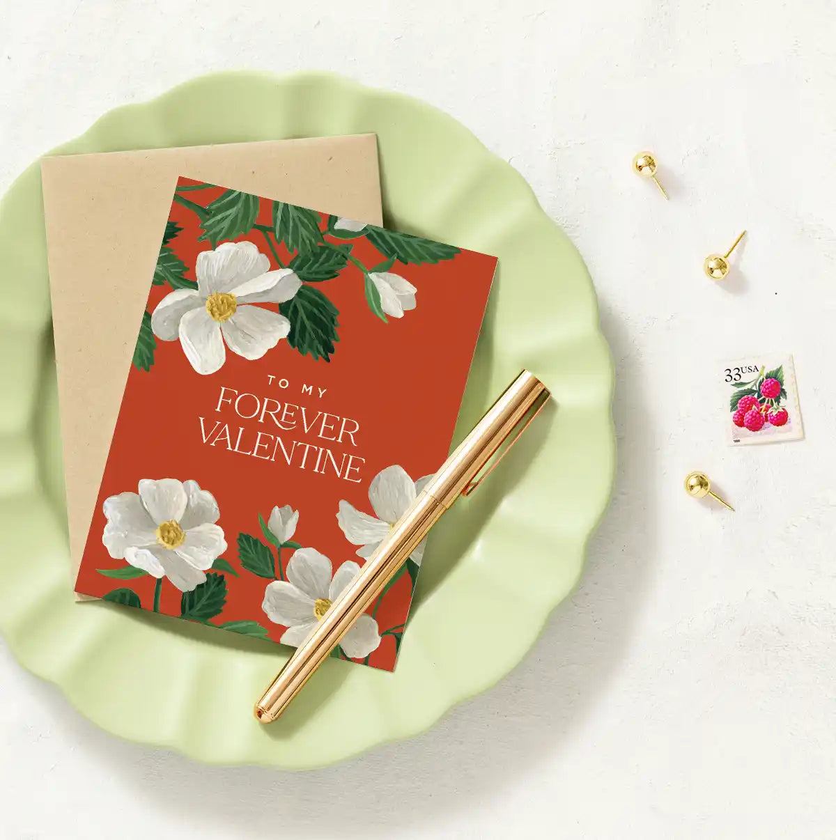 Rosa Forever Valentine's Greeting Card