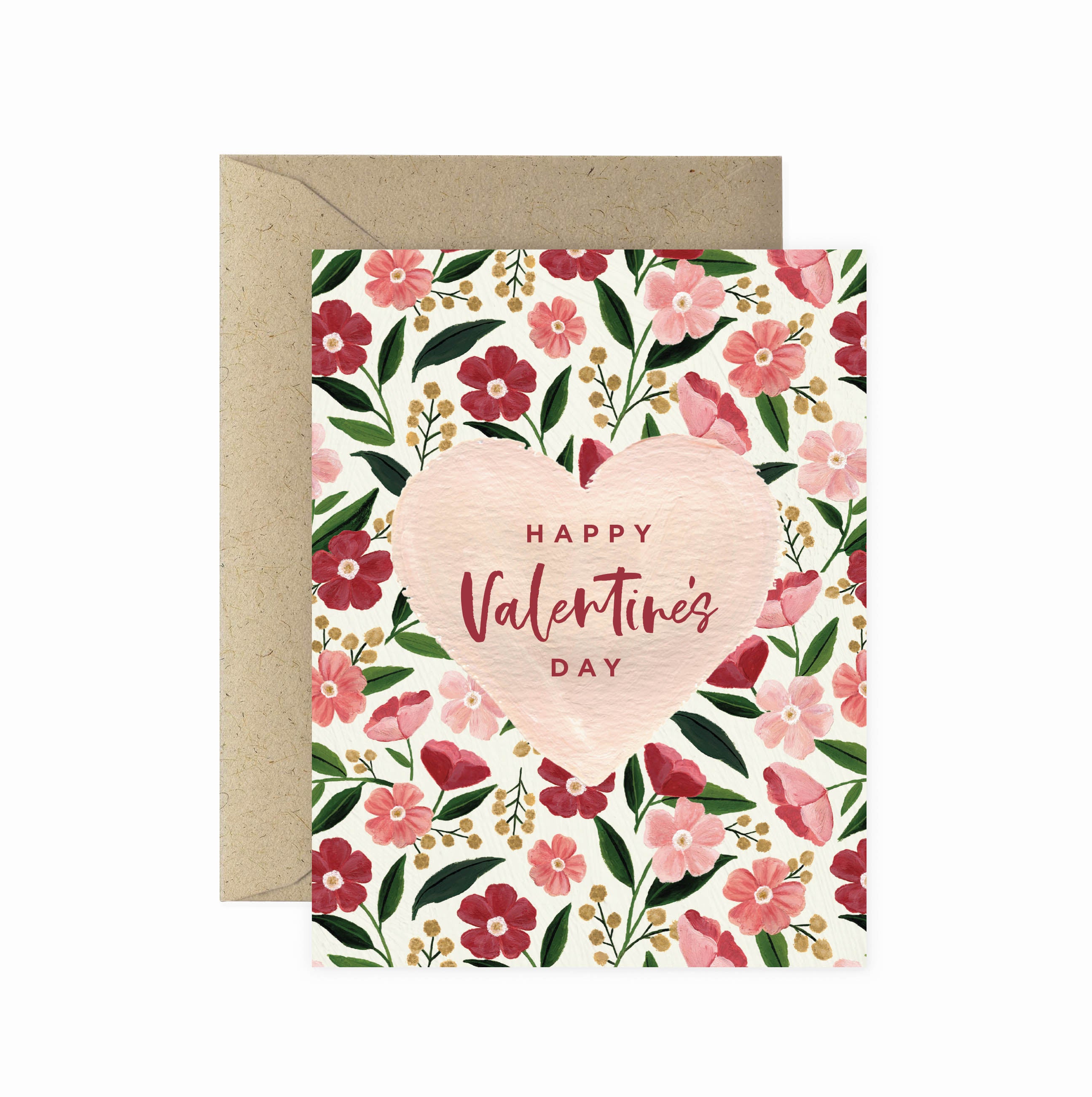 Poppy Heart Valentine's Greeting Card