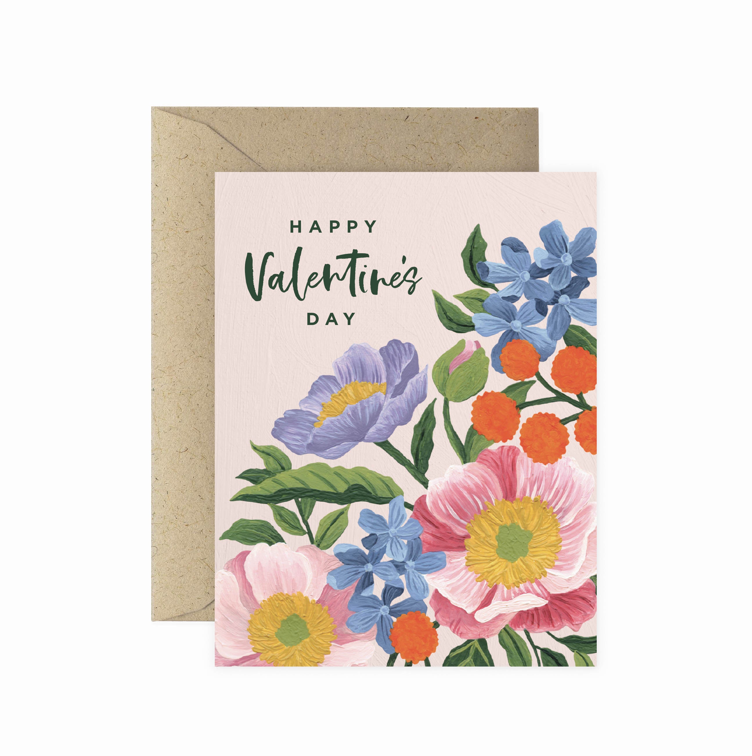 Vibrant Flora Valentine's Greeting Card