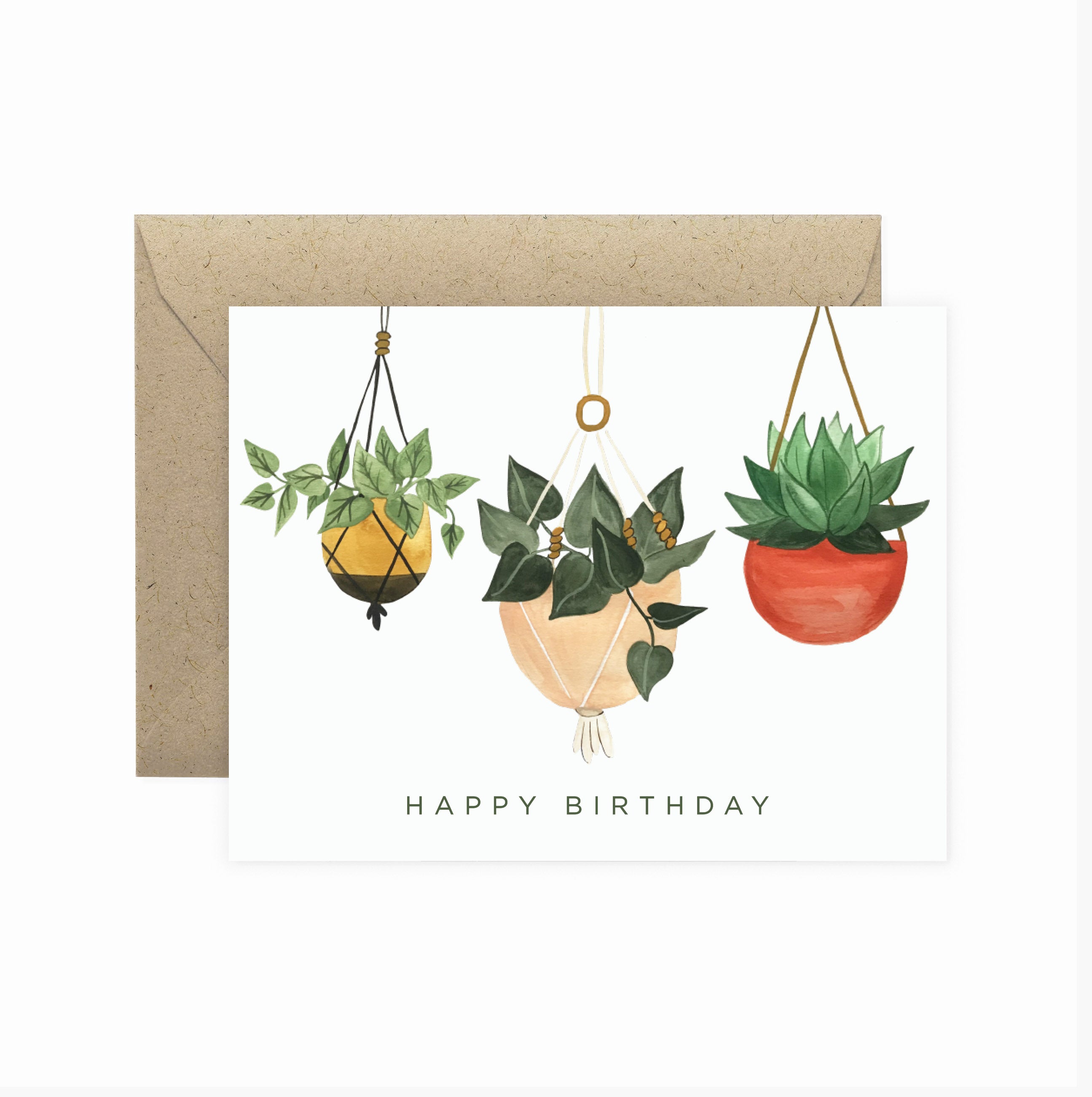 Hanging Planter Happy Birthday Greeting Card