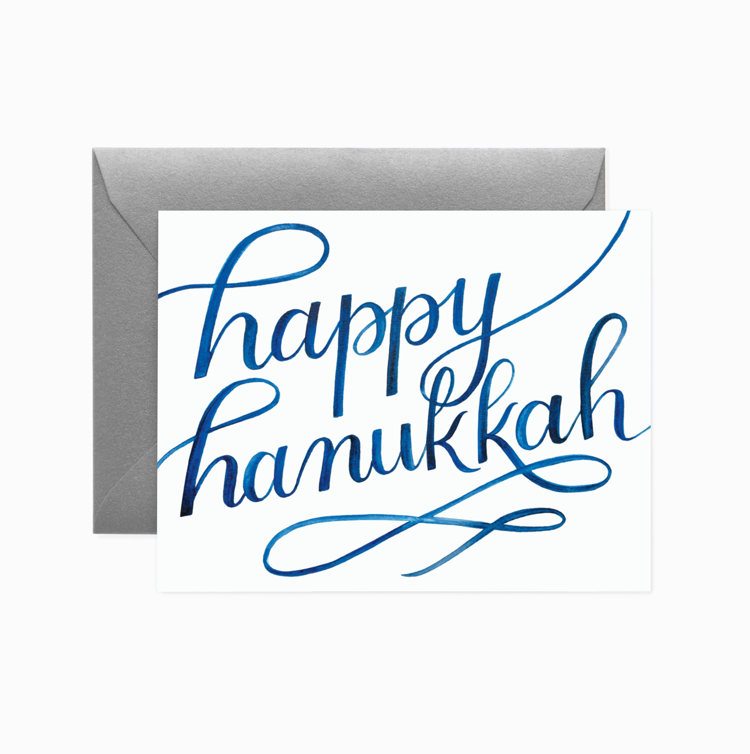 Hanukkah Script Greeting Card