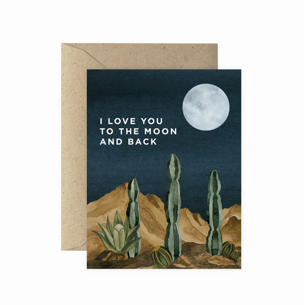 Moon and Back Greeting Card