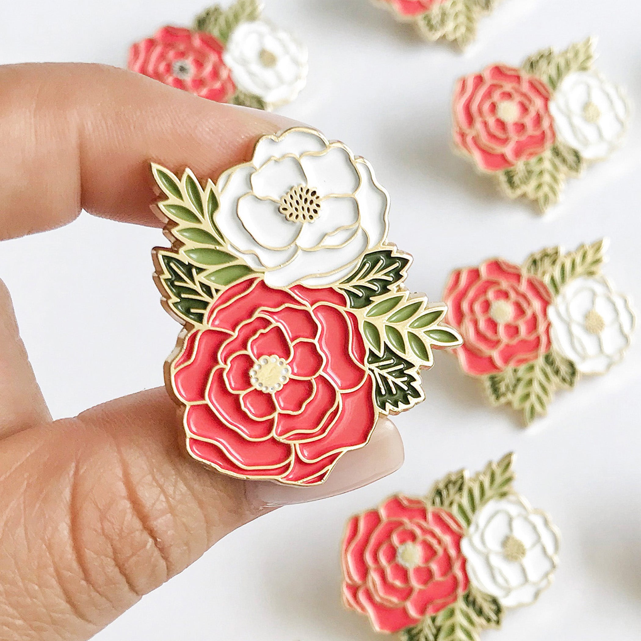 Irene Floral Cluster Enamel Lapel Pin