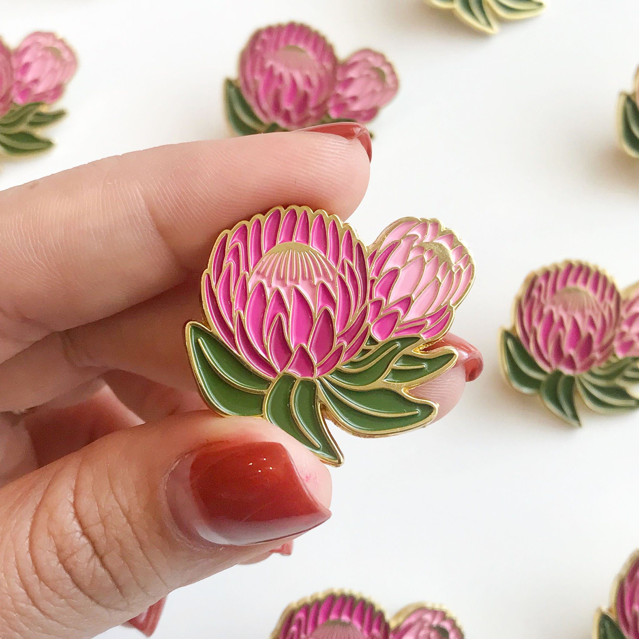 Ofelia Protea Enamel Lapel Pin