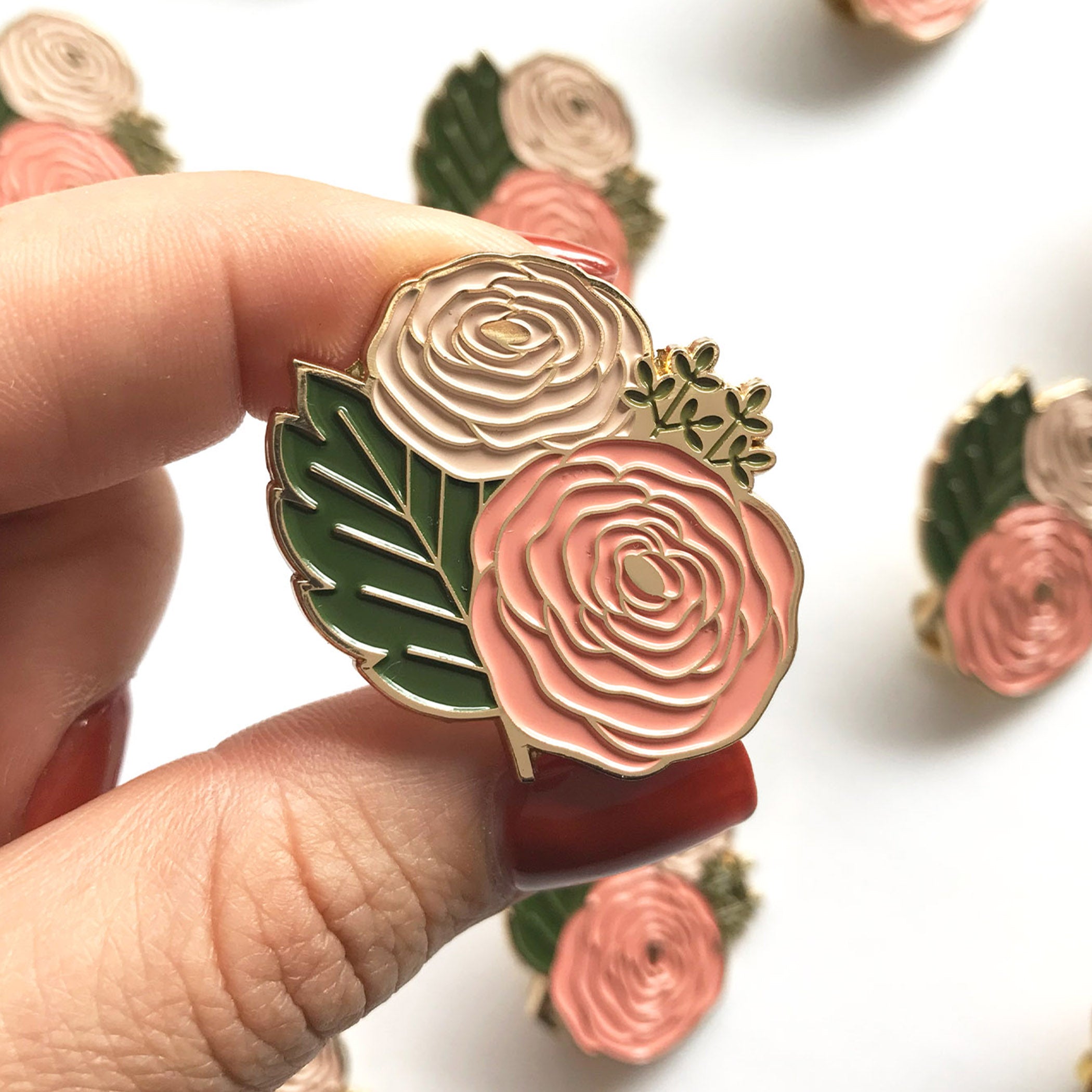 Michelle Ranunculus Enamel Lapel Pin