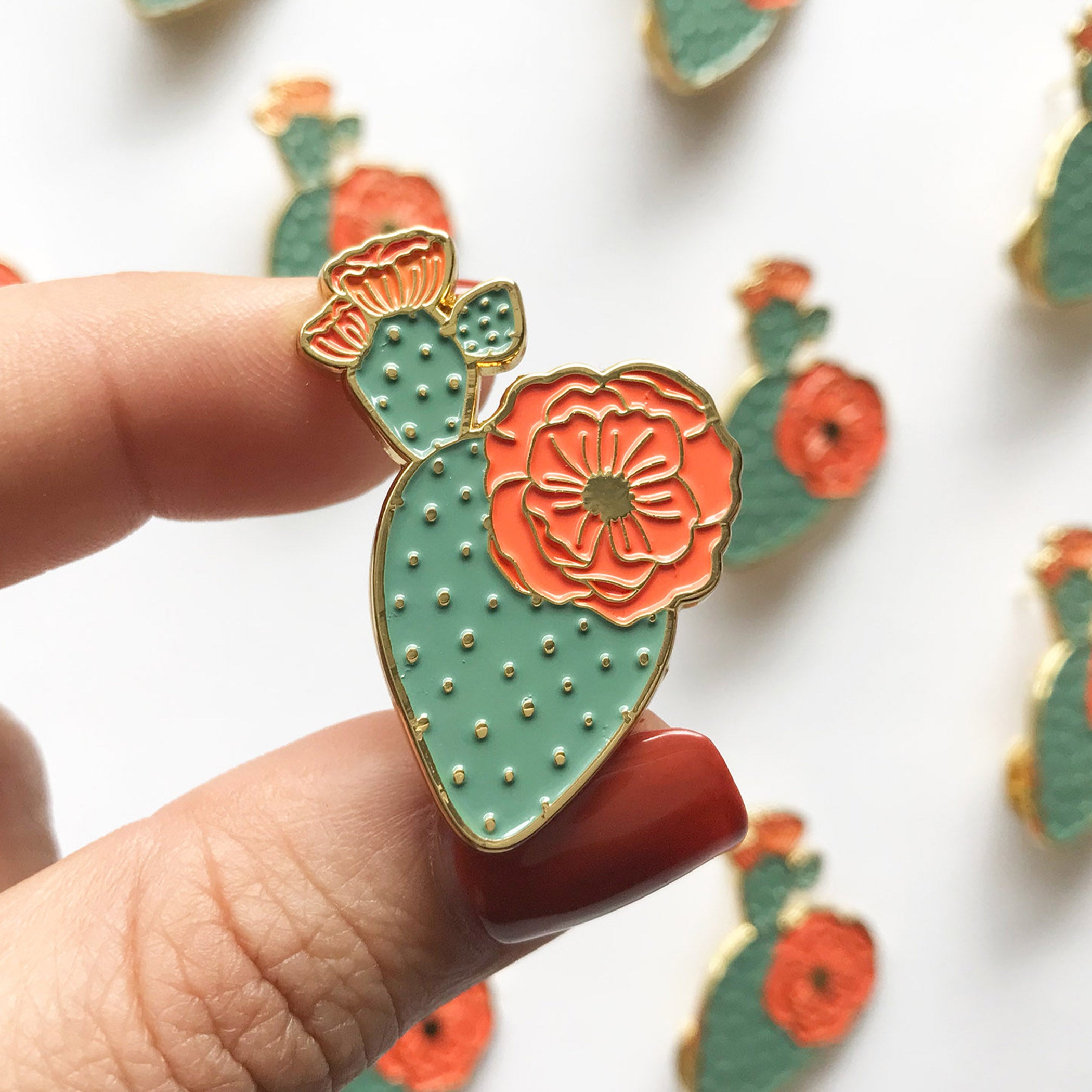 Mercedes Prickly Pear Enamel Lapel Pin