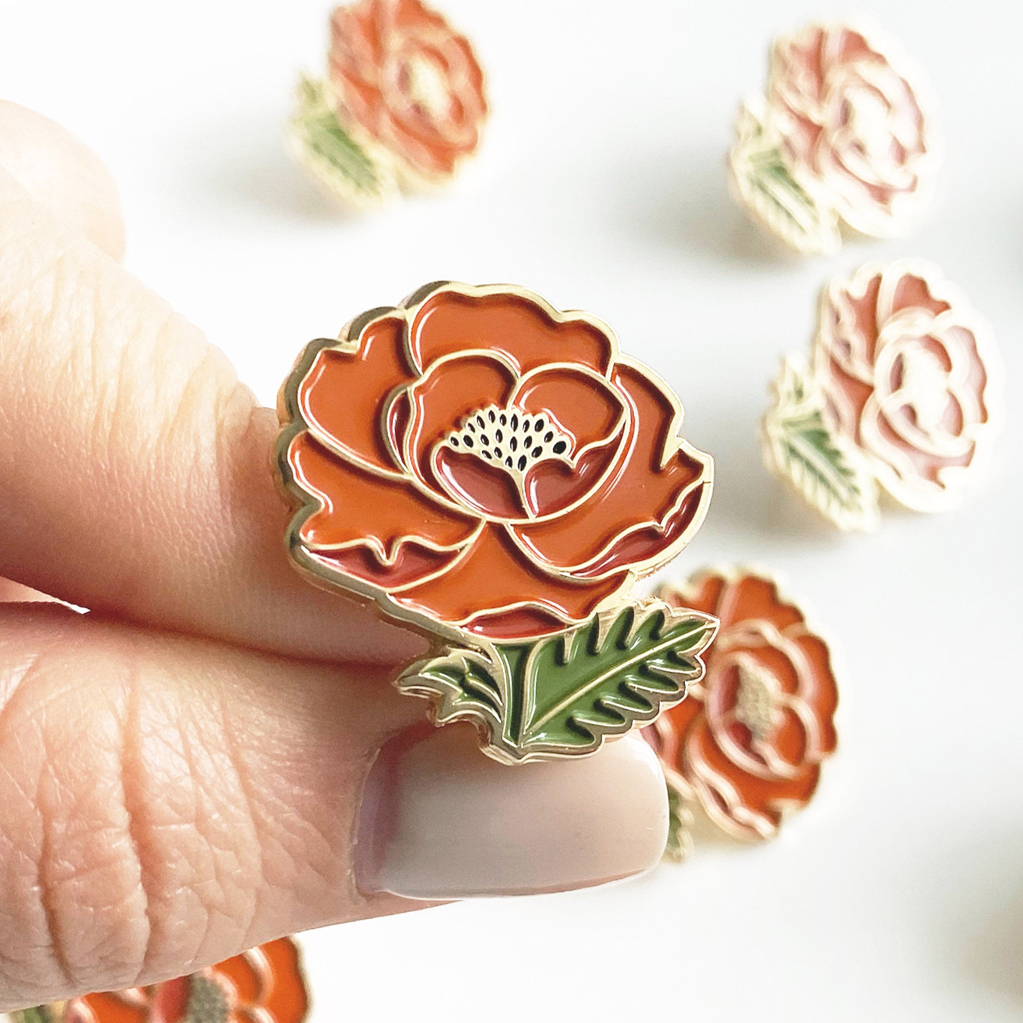 Isabelle Poppy Enamel Lapel Pin