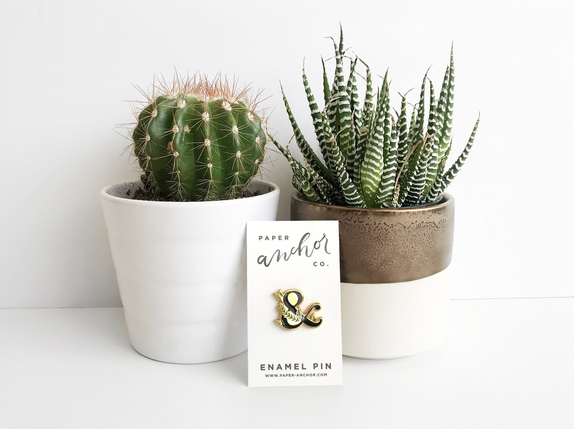 Leafy Ampersand Enamel Lapel Pin