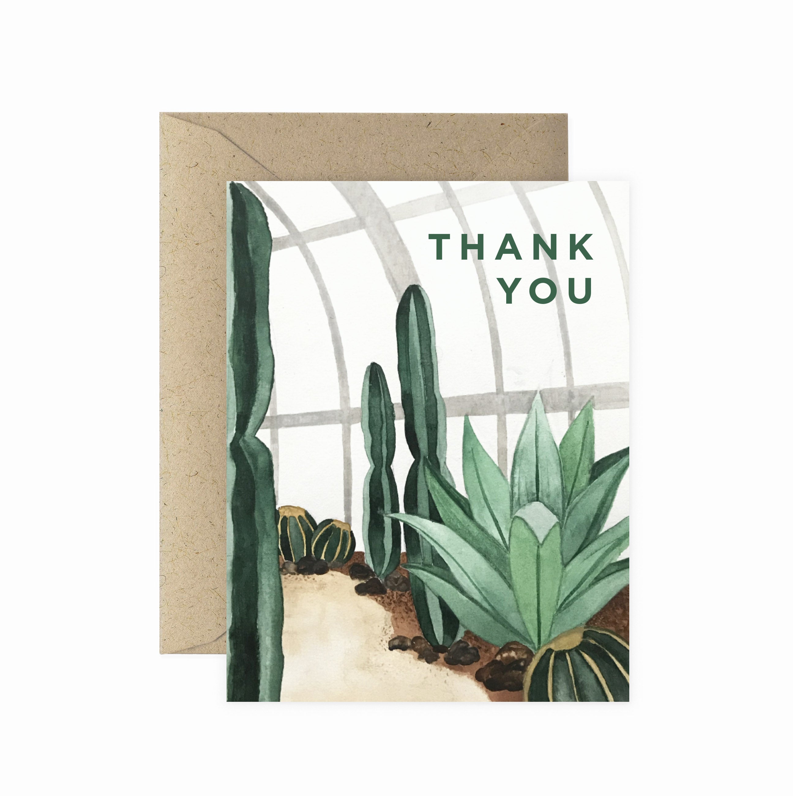 Thank You Cactus Conservatory Greeting Card