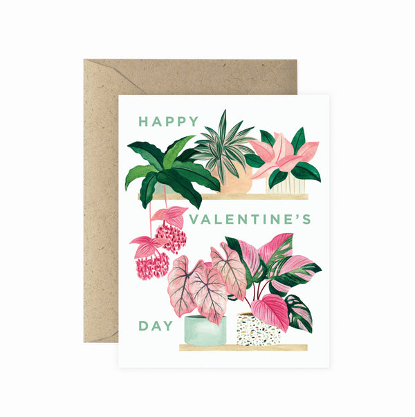 Happy Valentine's Day Plant Shelf Greeting Card