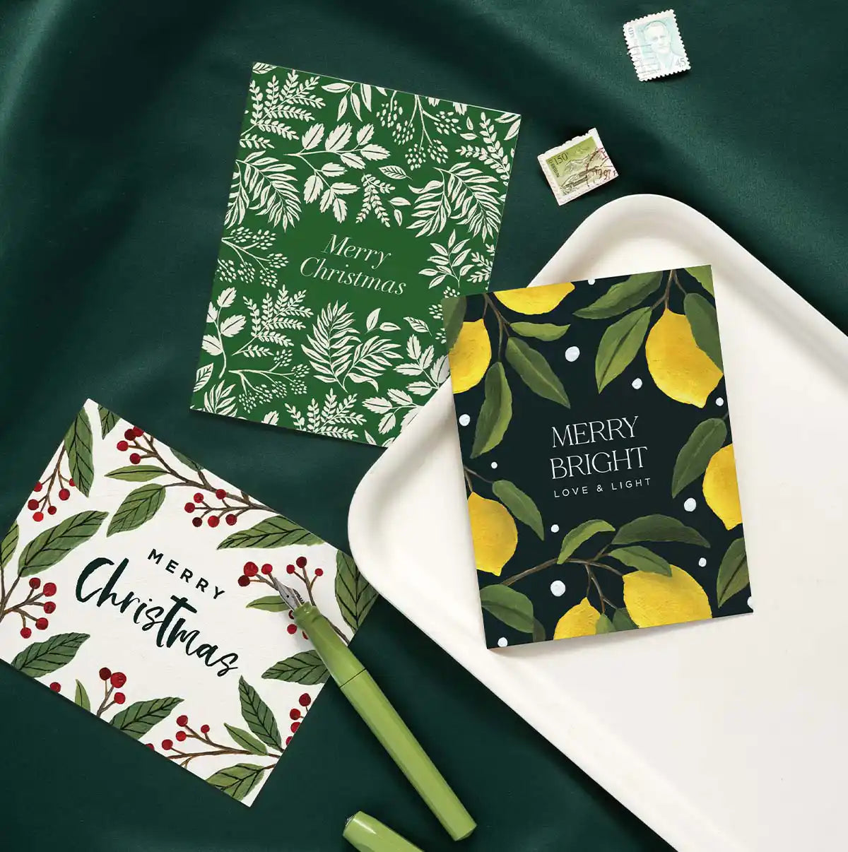 Winter Berry Merry Christmas Greeting Card