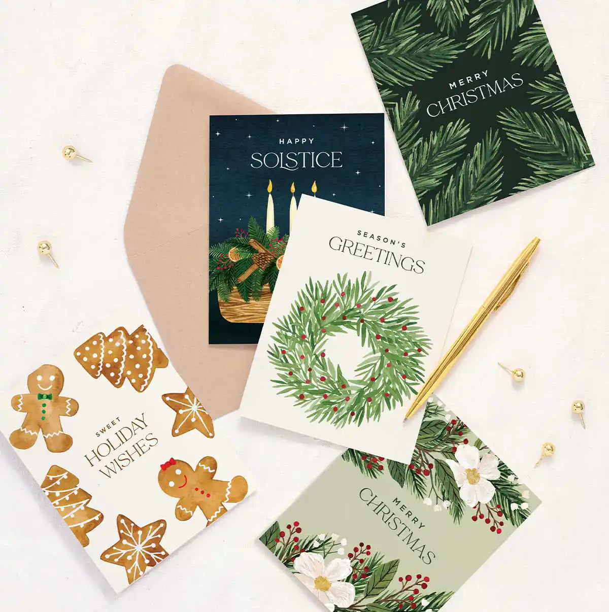Merry Christmas Floral Greeting Card