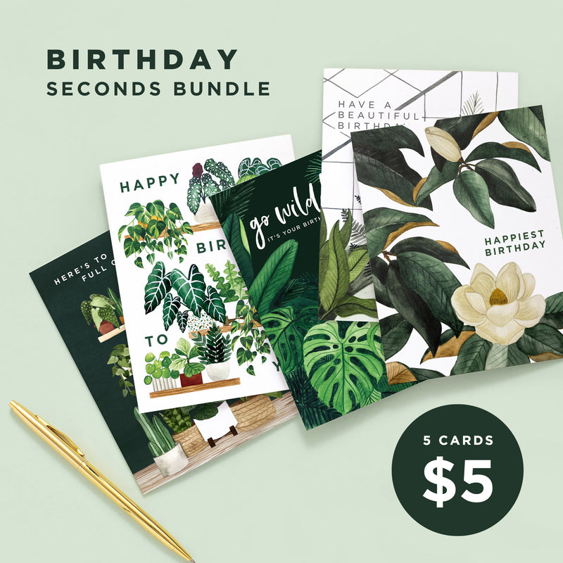 5 for $5 Birthday Greeting Cards  |  Mystery 5 Pack Slightly Imperfect Greeting Cards