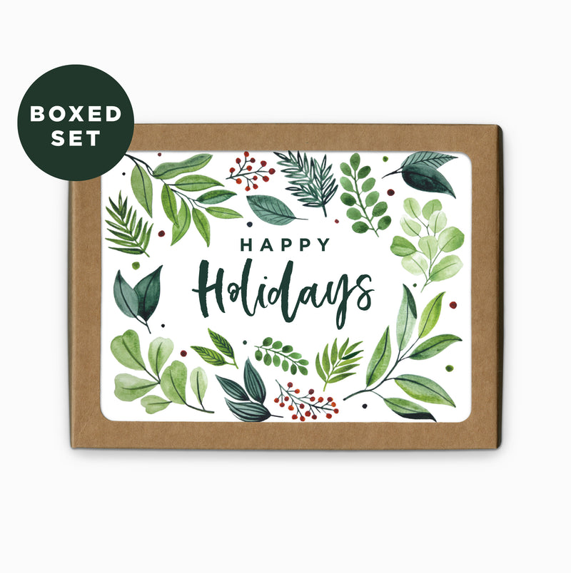 Boxed Set - Happy Holidays Foliage Greeting Card