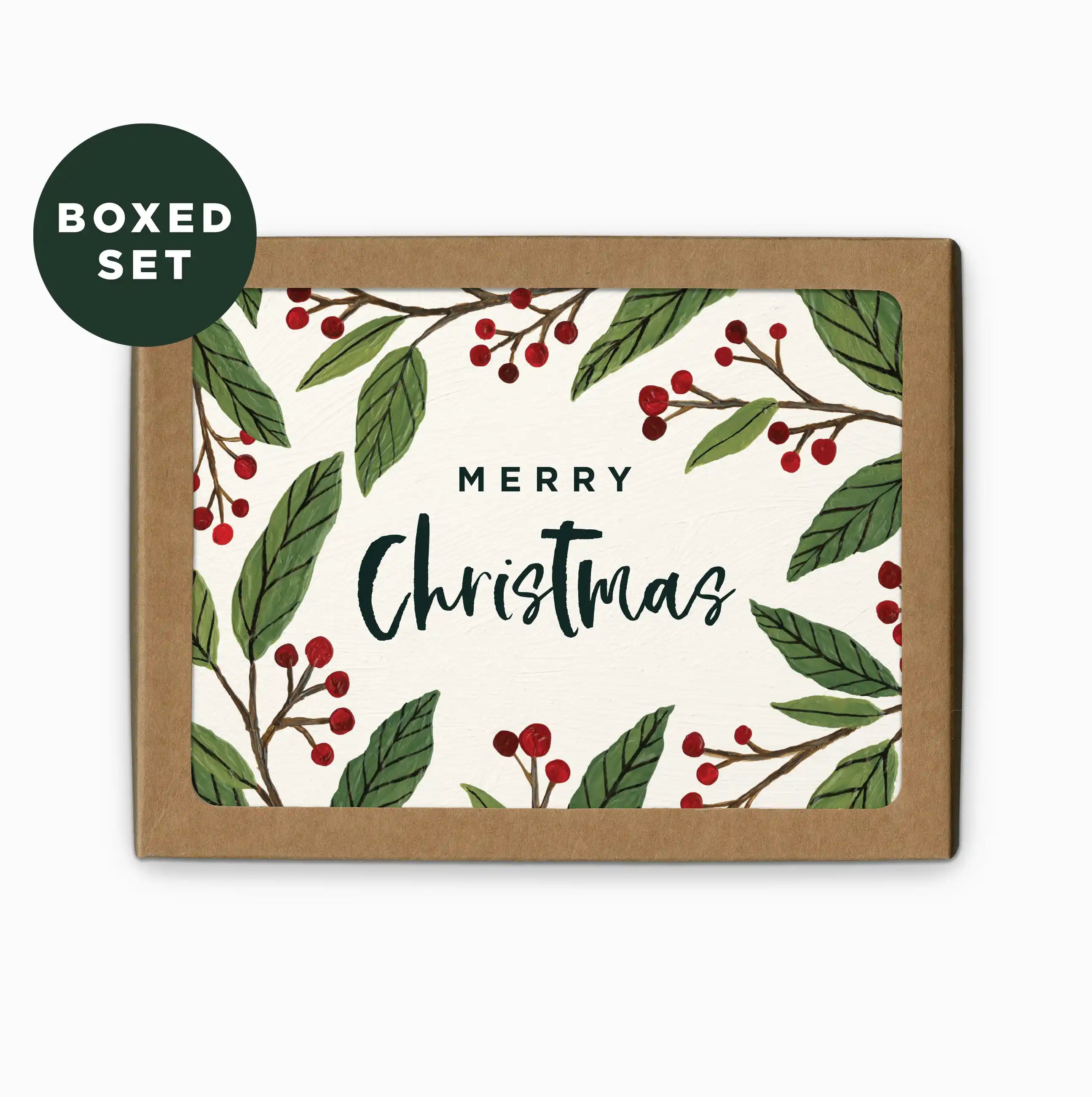 Winter Berry Merry Christmas Card | Boxed Set of 6