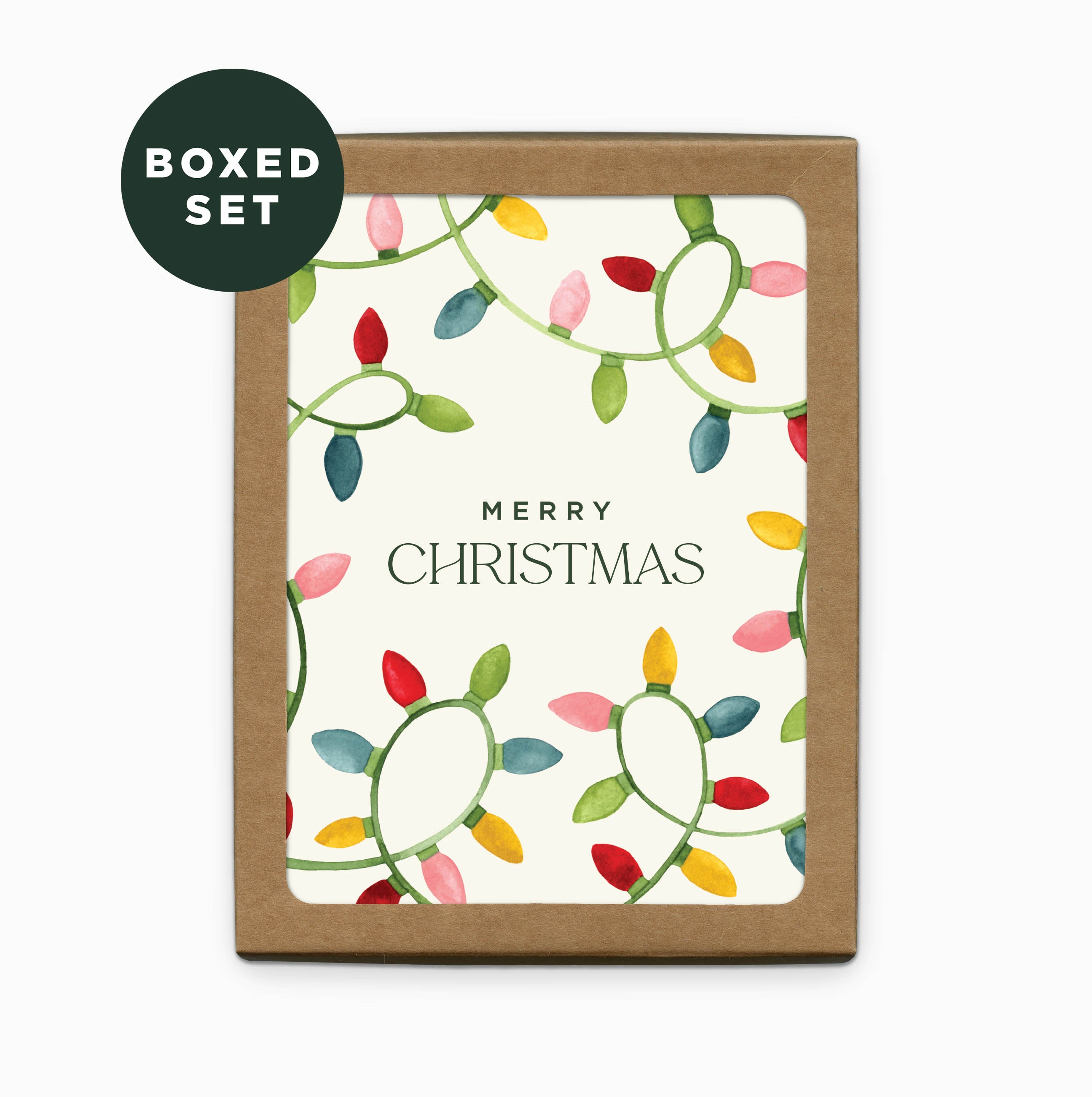 Merry Christmas String Lights Holiday Card | Boxed Set of 6