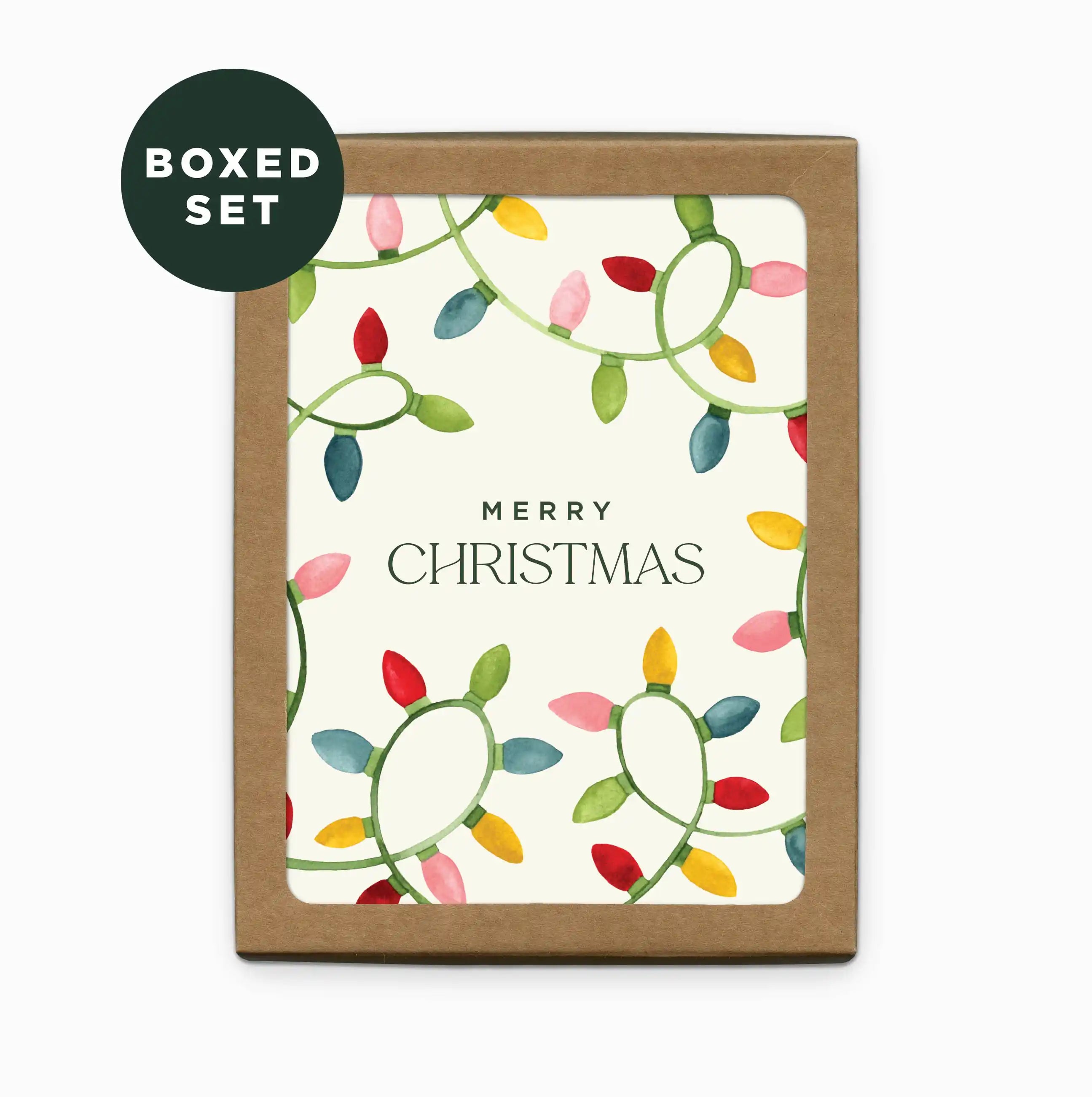 Merry Christmas String Lights Holiday Card | Boxed Set of 6