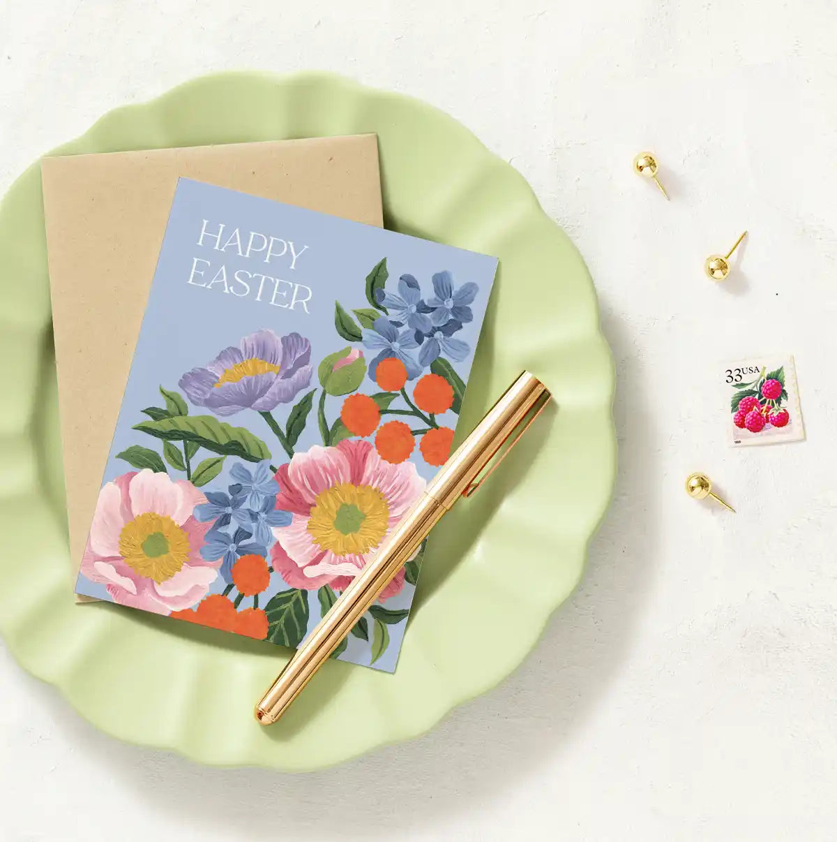 Vibrant Flora Easter Greeting Card